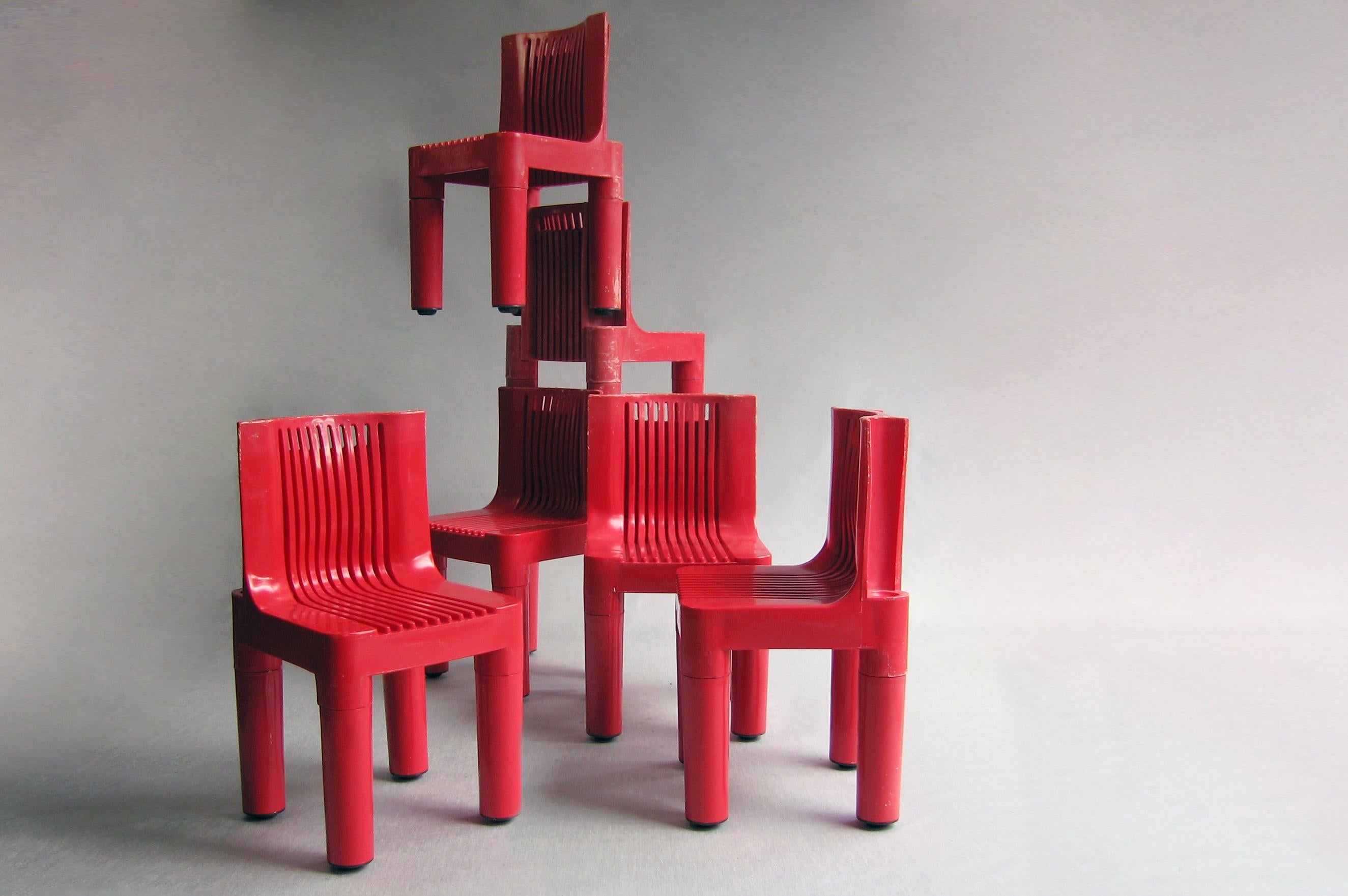 Italian Chair model 4999 Kartell Marco Zanuso / Richard Sapper 1964 First production 6x For Sale