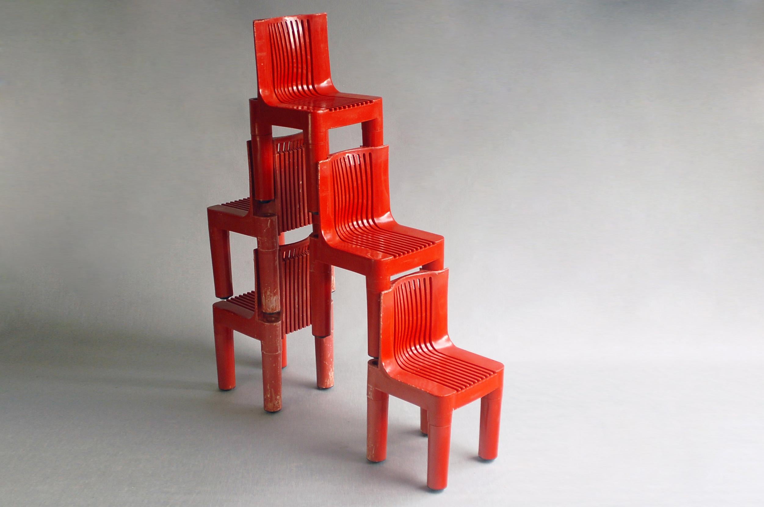 Italian Chair model 4999 Kartell Marco Zanuso / Richard Sapper 1964 First production 6x For Sale