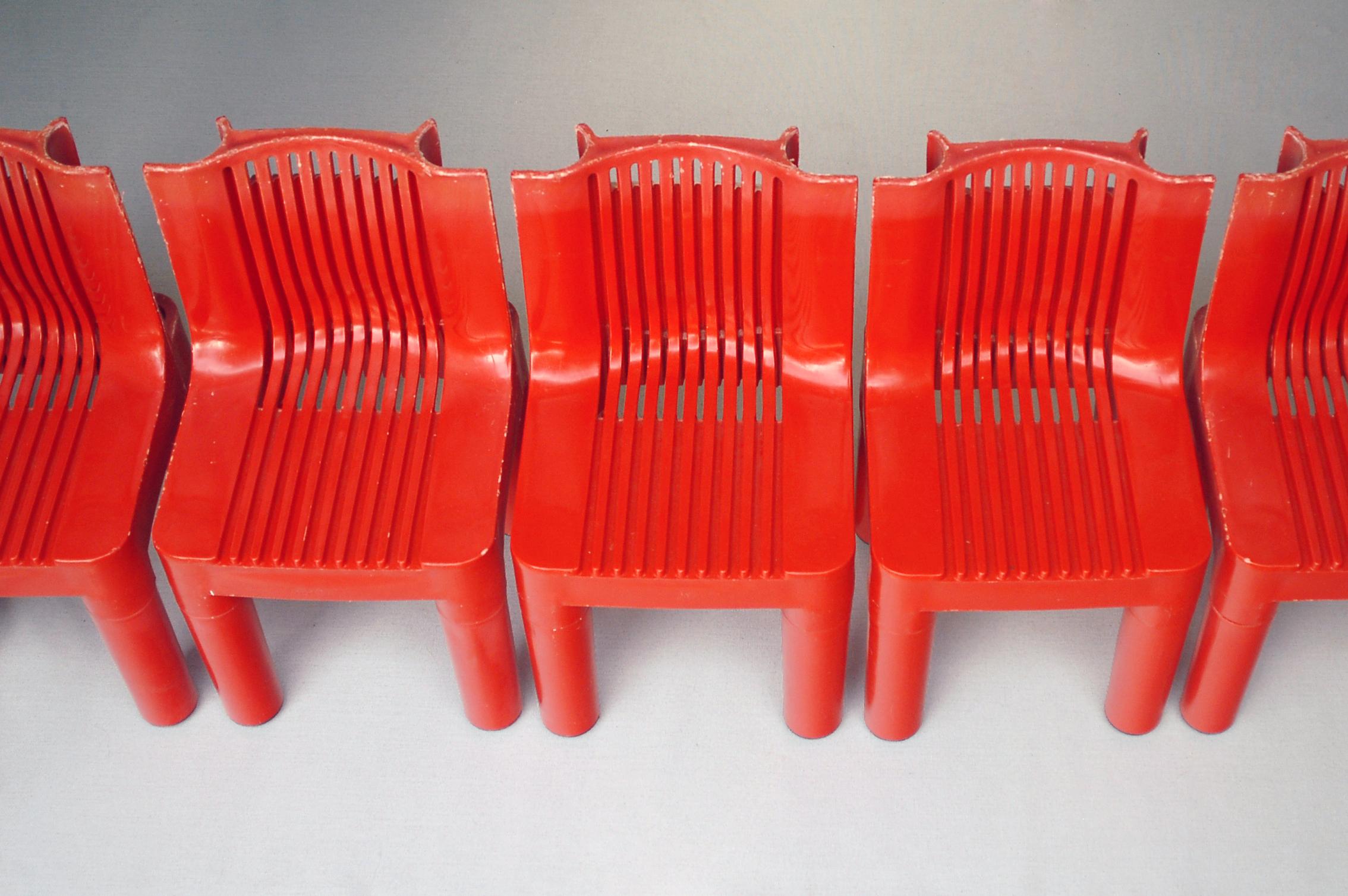 Molded Chair model 4999 Kartell Marco Zanuso / Richard Sapper 1964 First production 6x For Sale