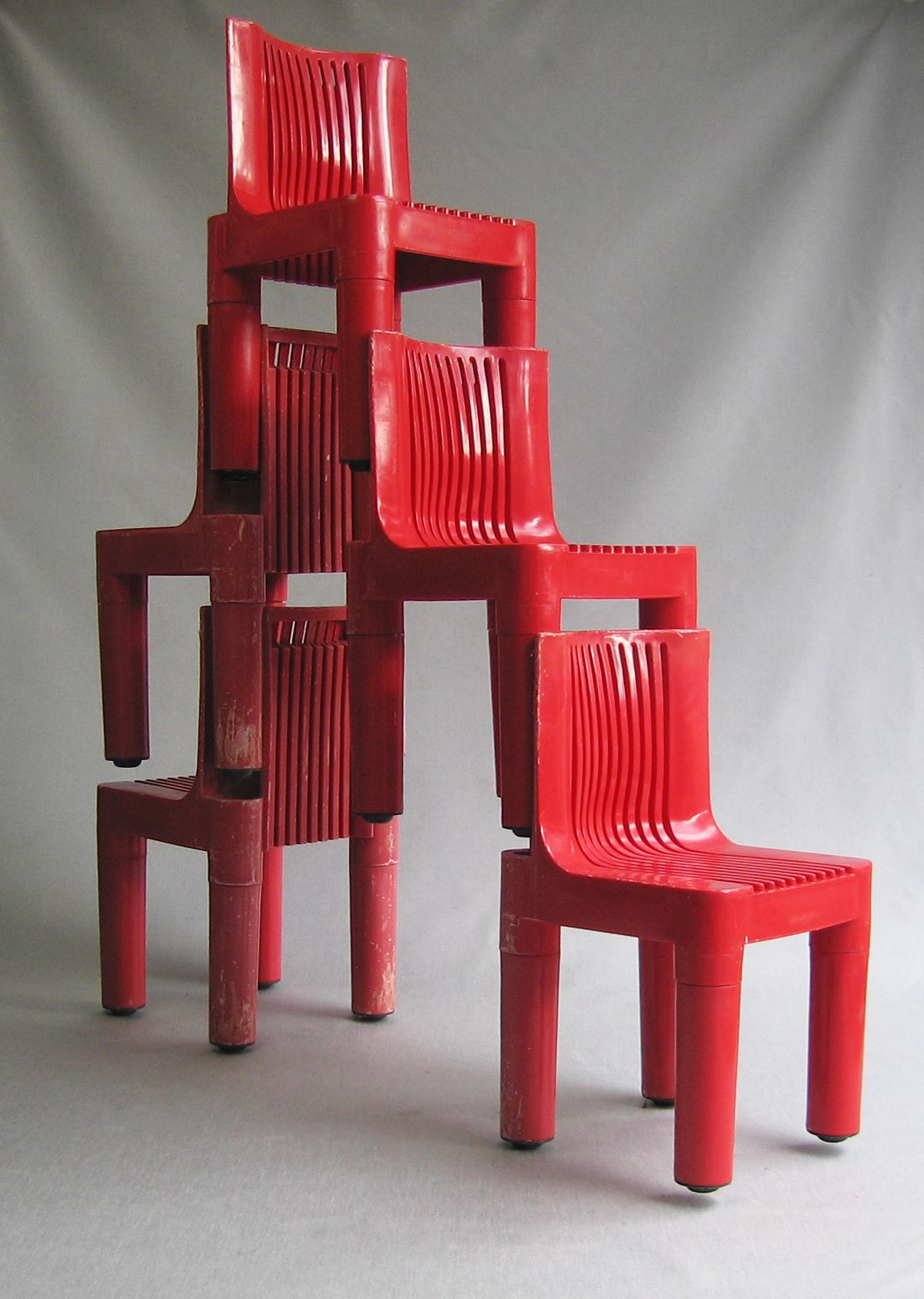Plastic Chair model 4999 Kartell Marco Zanuso / Richard Sapper 1964 First production 6x For Sale