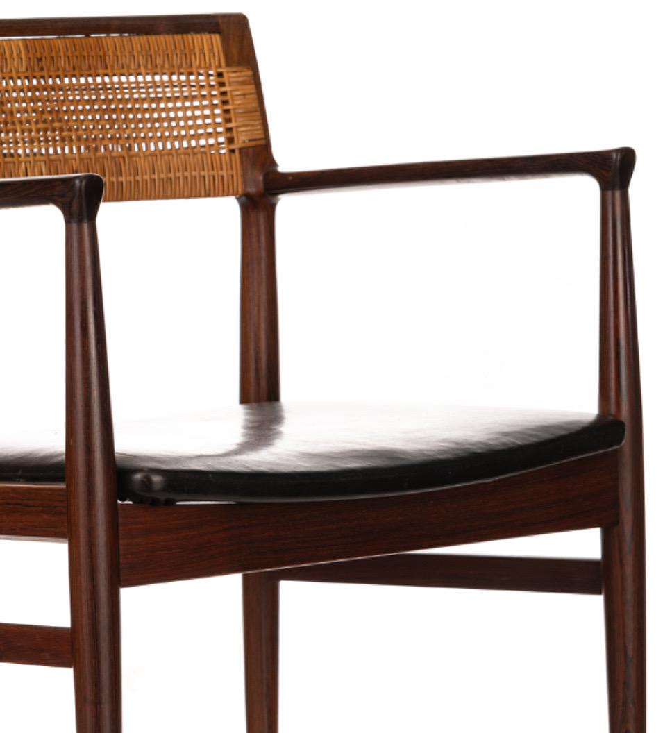 Scandinavian Modern 6x Danish Rosewood Dining Chairs by Erik Wørts, 1950s For Sale