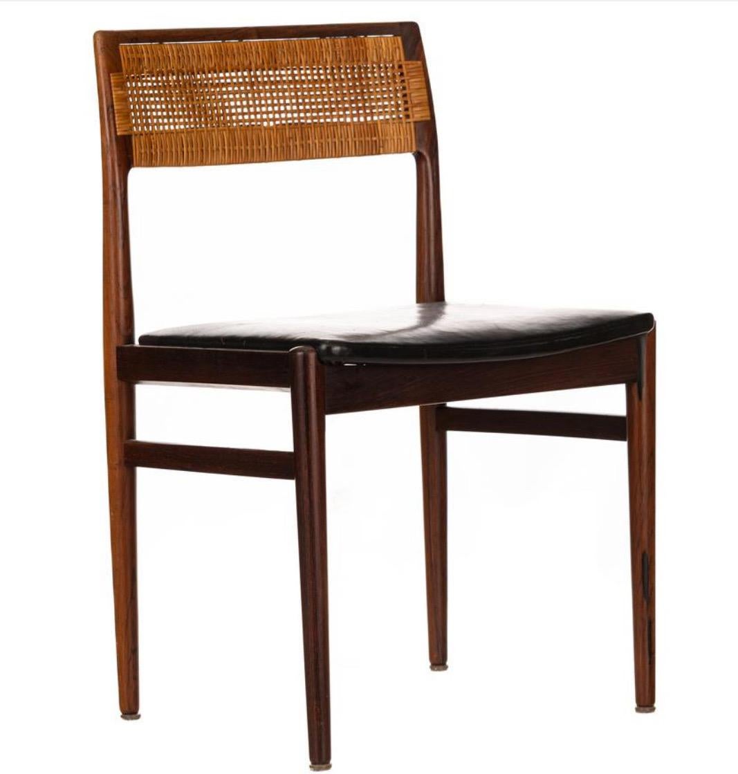 6x Danish Rosewood Dining Chairs by Erik Wørts, 1950s In Good Condition For Sale In St-Brais, JU