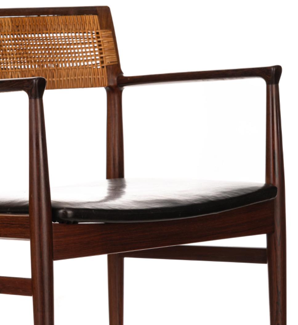 20th Century 6x Danish Rosewood Dining Chairs by Erik Wørts, 1950s For Sale