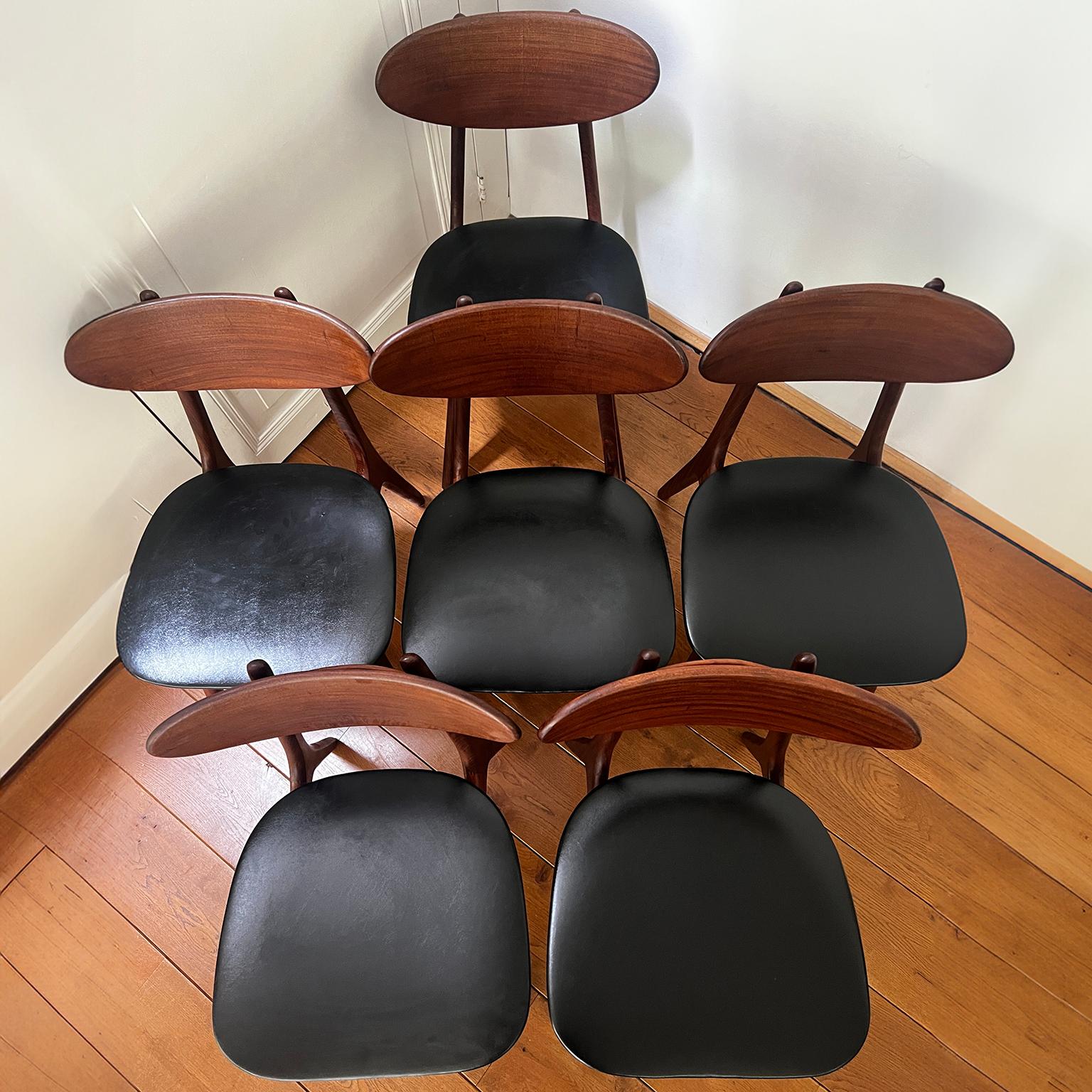 6x Dining room chairs by Louis van Teeffelen for WéBé in vendita 2