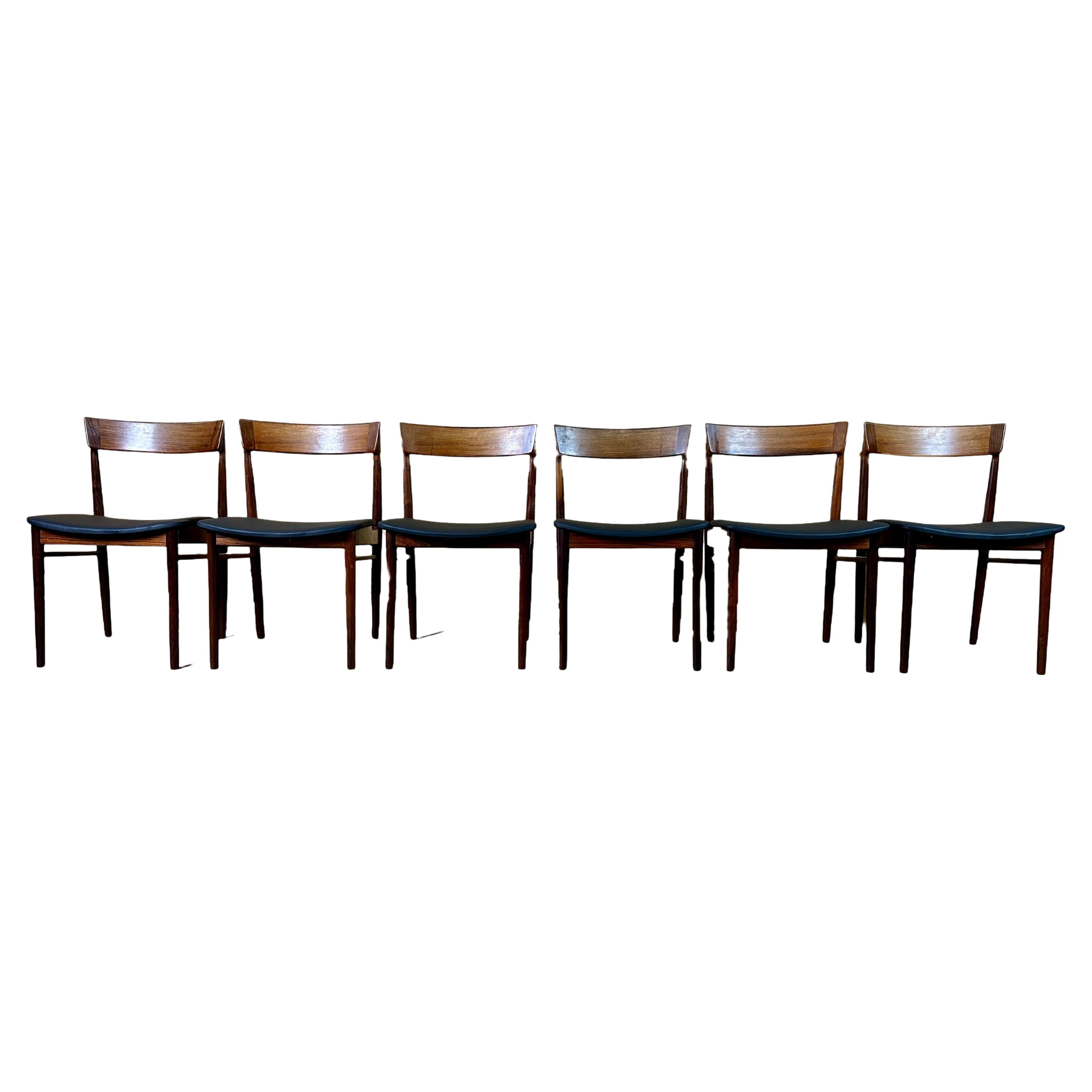 6x Henry Rosengren Hansen Model 39 Dining Chairs Brande Furniture Rio Rosewood For Sale
