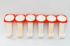 6x iron and lucite wall hooks vienna around 1950s