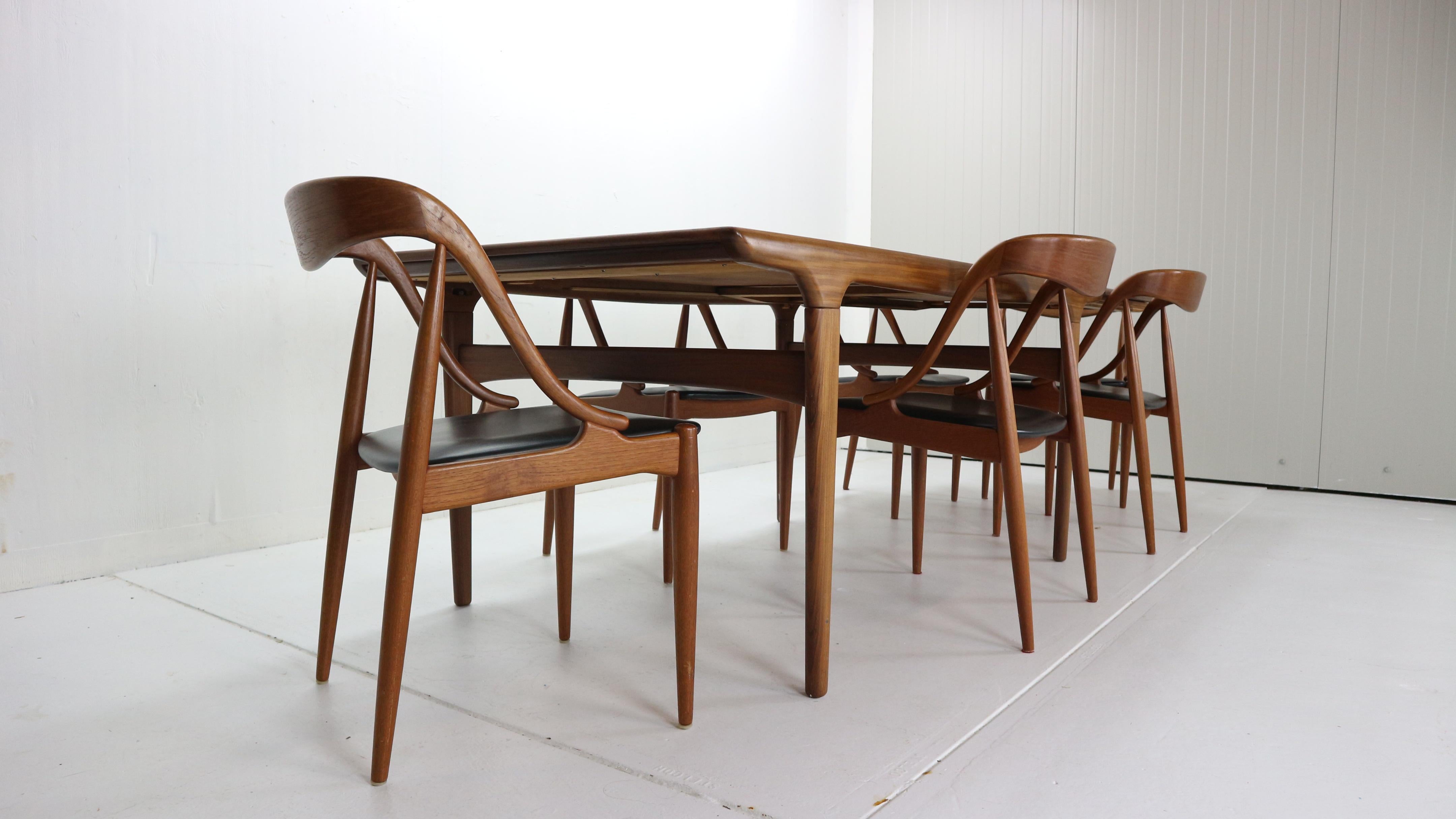 Johannes Andersen 6 Teak Dinning Chairs for Uldum Møbelfabrik, 1960s, Denmark 4