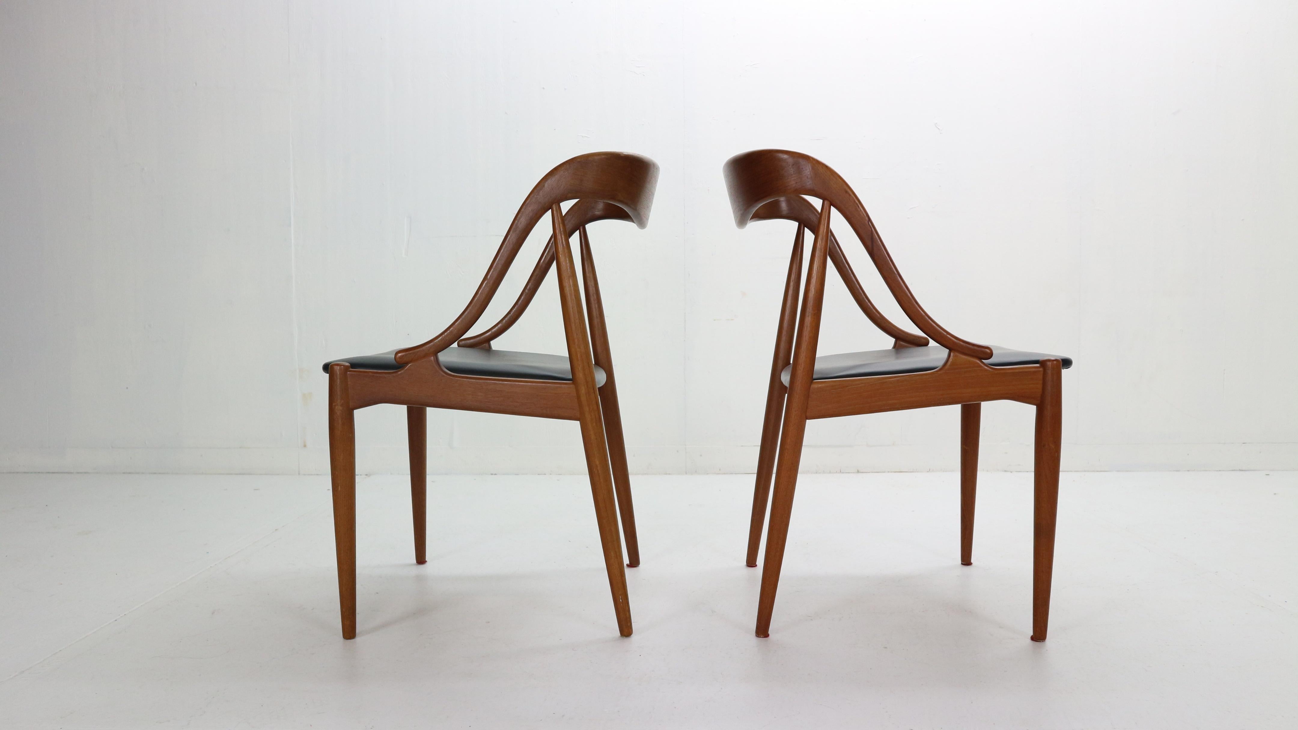 Johannes Andersen 6 Teak Dinning Chairs for Uldum Møbelfabrik, 1960s, Denmark 5