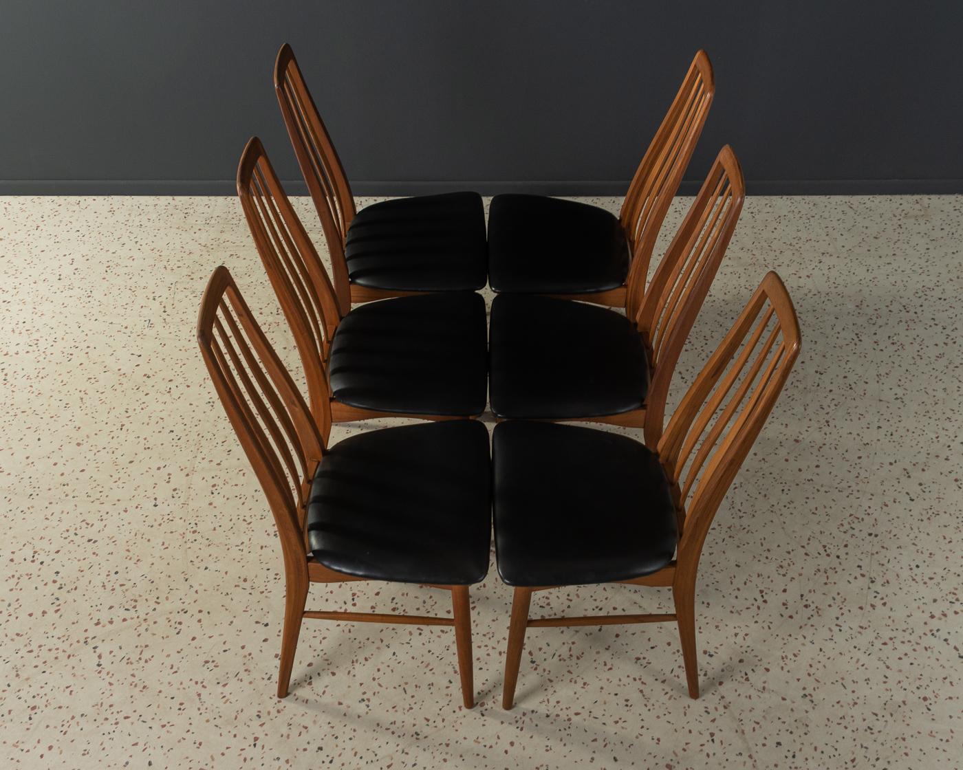 6x Niels Koefoed „Eva“ Esszimmerstühle, 1960er-Jahre (Mitte des 20. Jahrhunderts) im Angebot