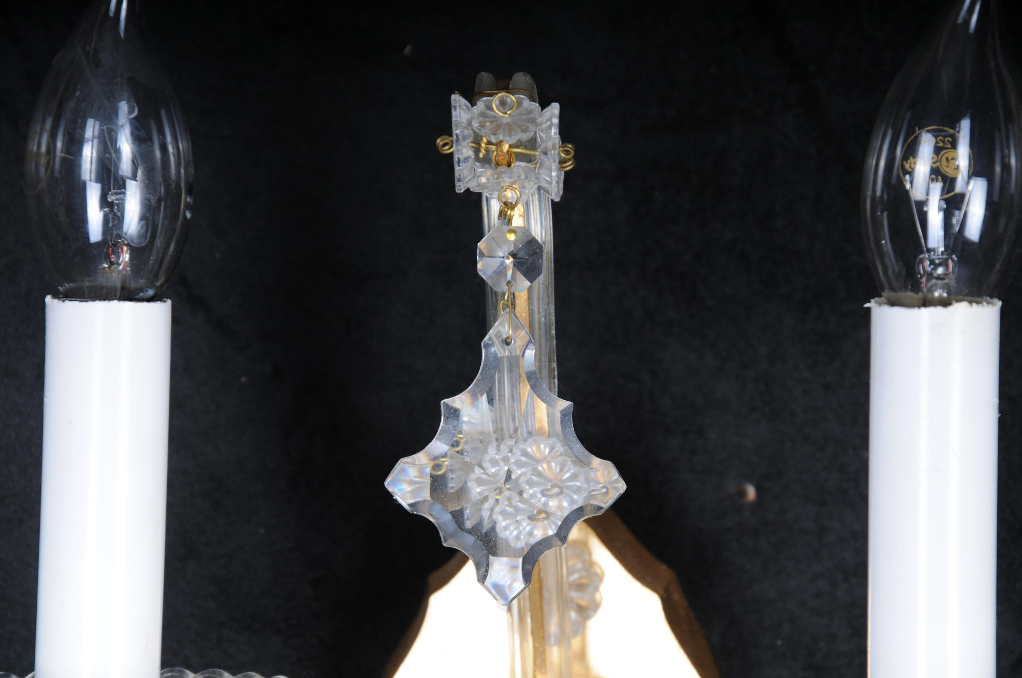 6x Palwa wall sconces 1960 style Maria Theresia crystal brass For Sale 8
