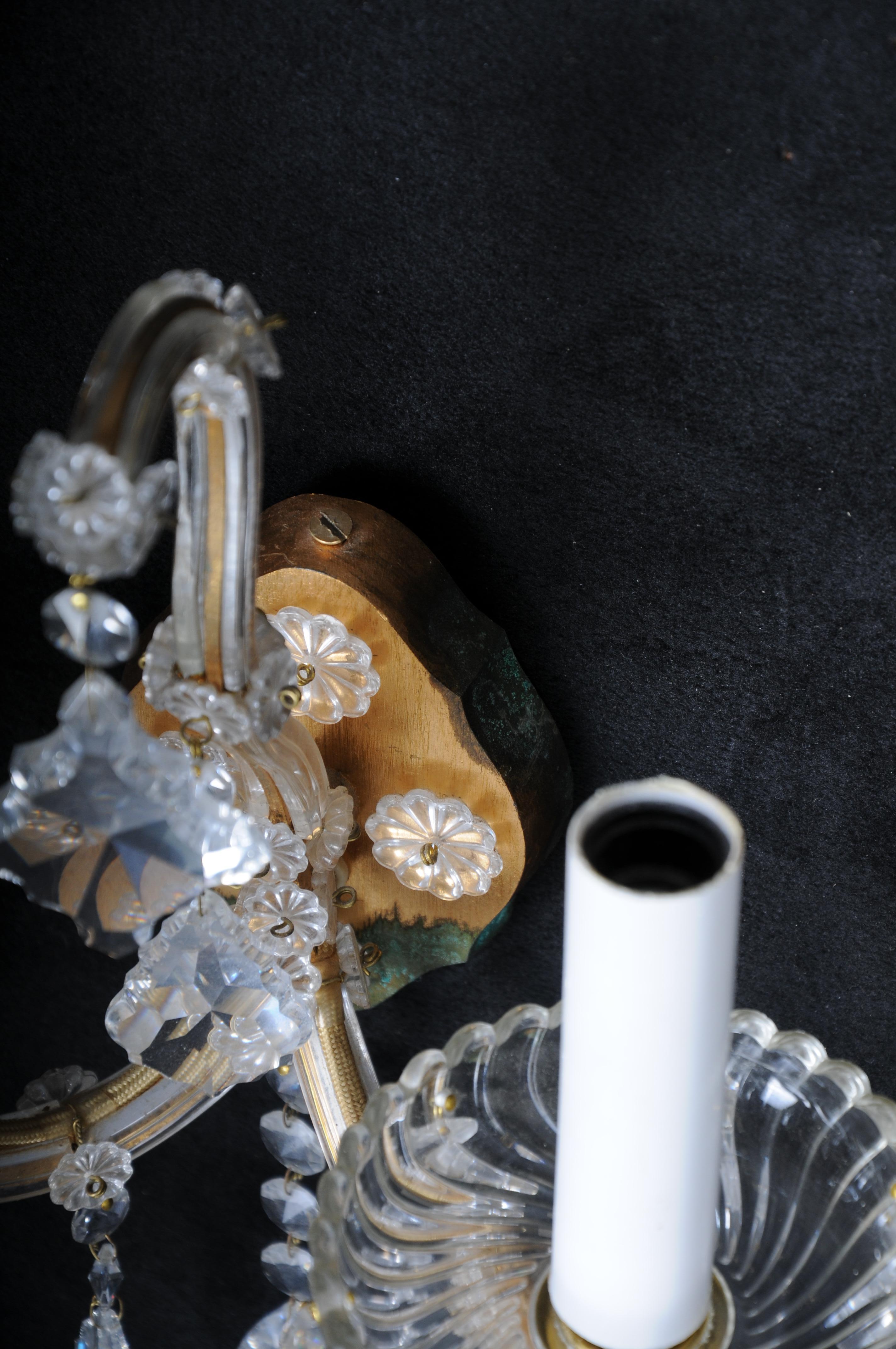 6x Palwa wall sconces 1960 style Maria Theresia crystal brass For Sale 10
