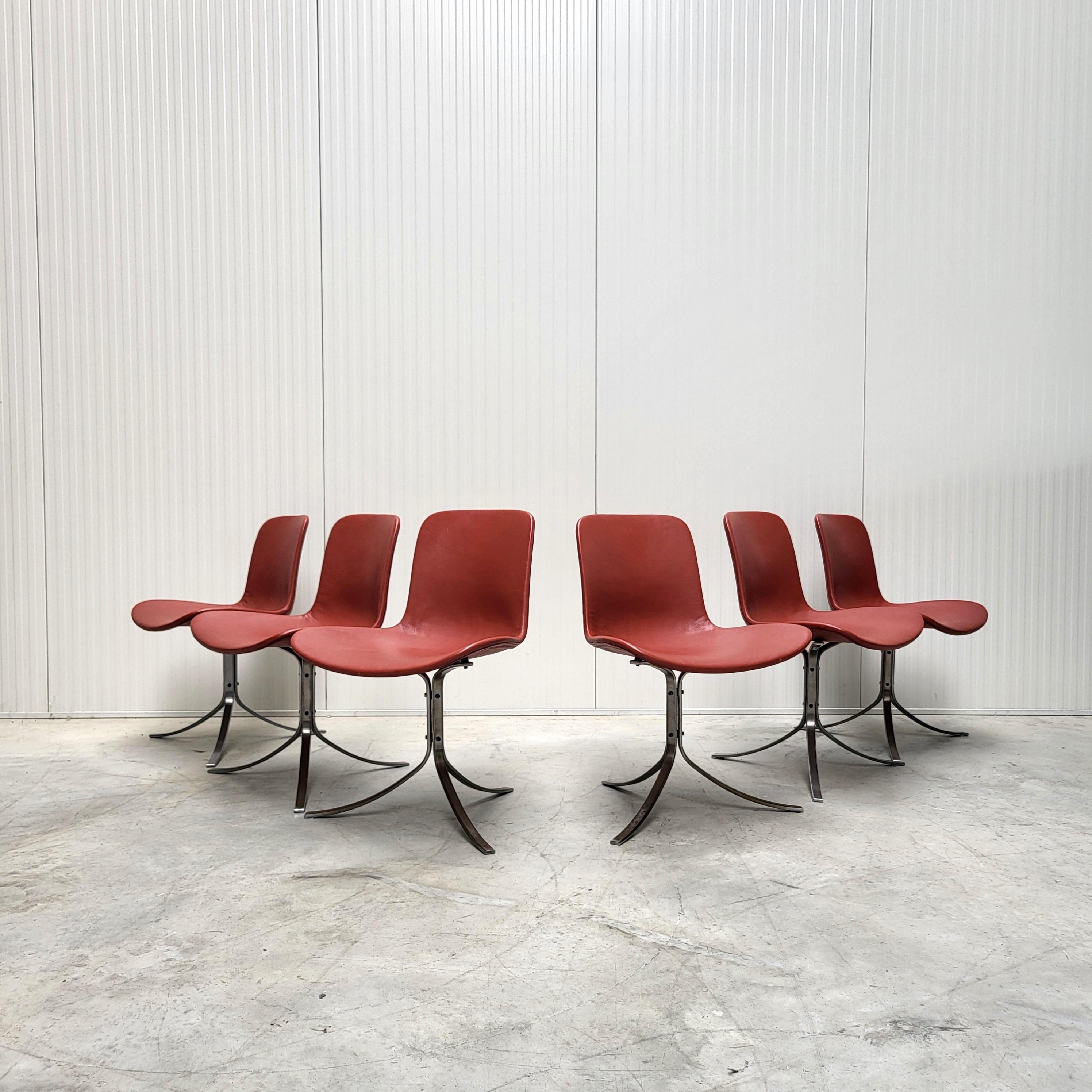 Fait main 6x Chaise PK9 de Poul Kjaerholm par Fritz Hansen Danemark en vente