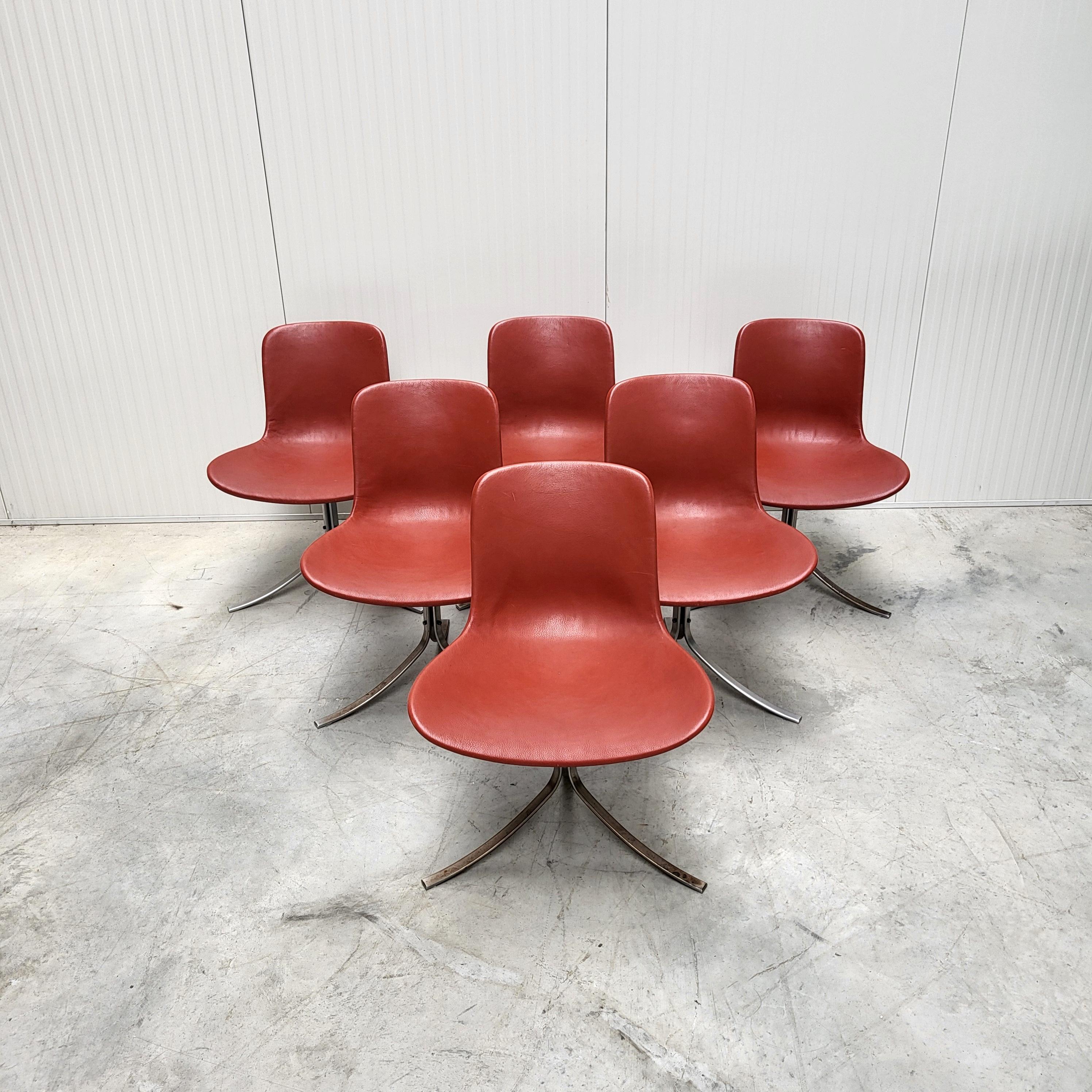6x Chaise PK9 de Poul Kjaerholm par Fritz Hansen Danemark Bon état - En vente à Aachen, NW