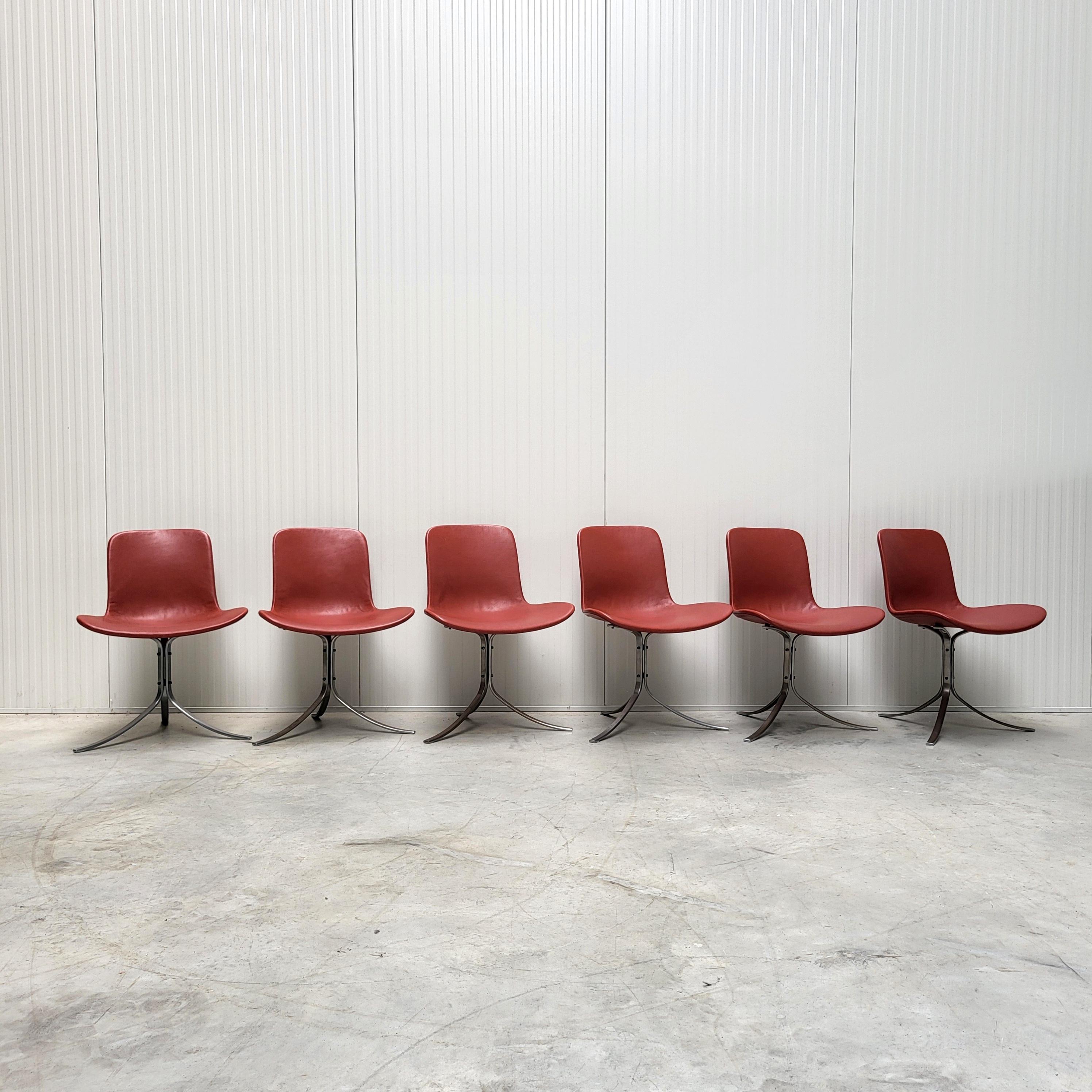 Fin du 20e siècle 6x Chaise PK9 de Poul Kjaerholm par Fritz Hansen Danemark en vente
