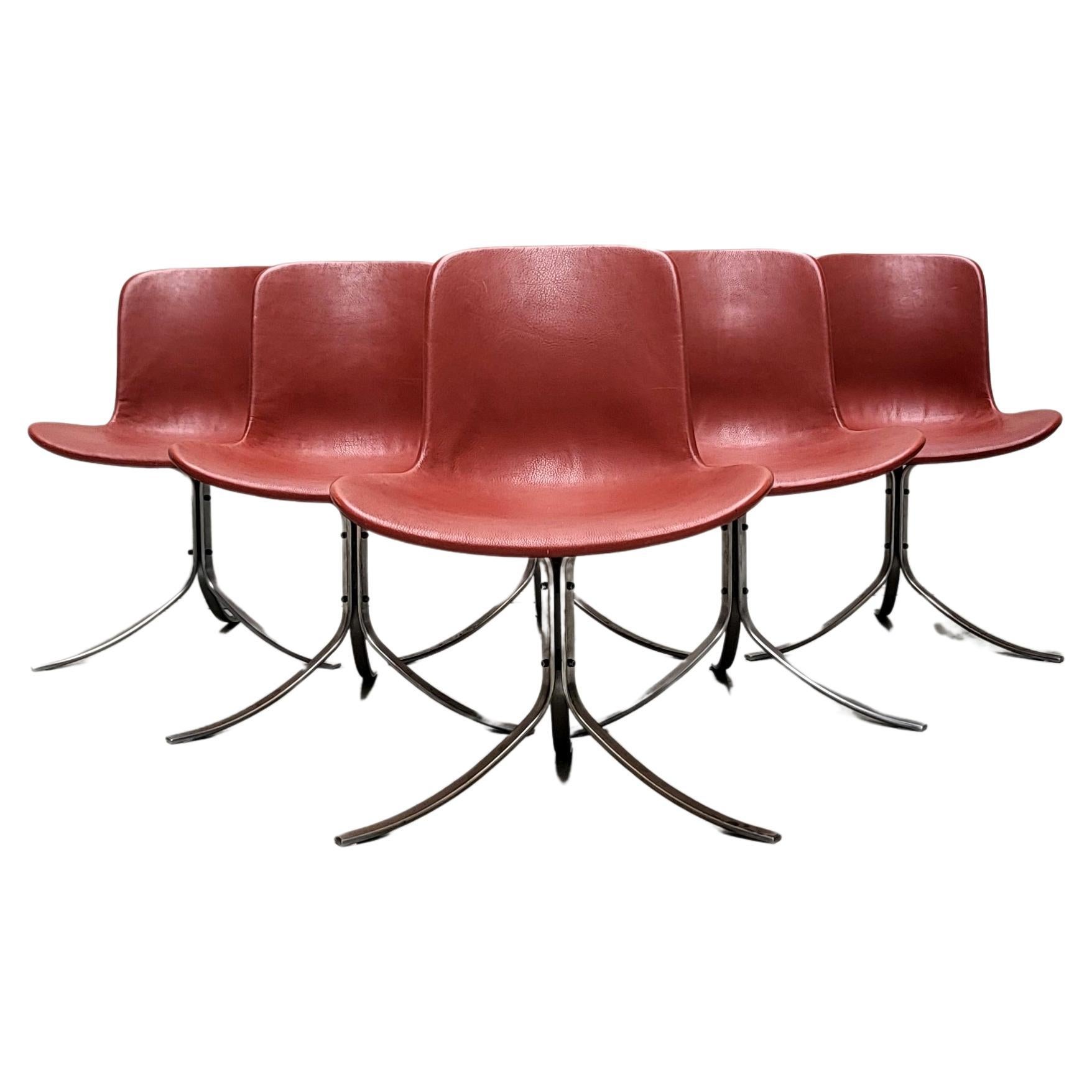 6x Poul Kjaerholm PK9 Chair by Fritz Hansen Denmark