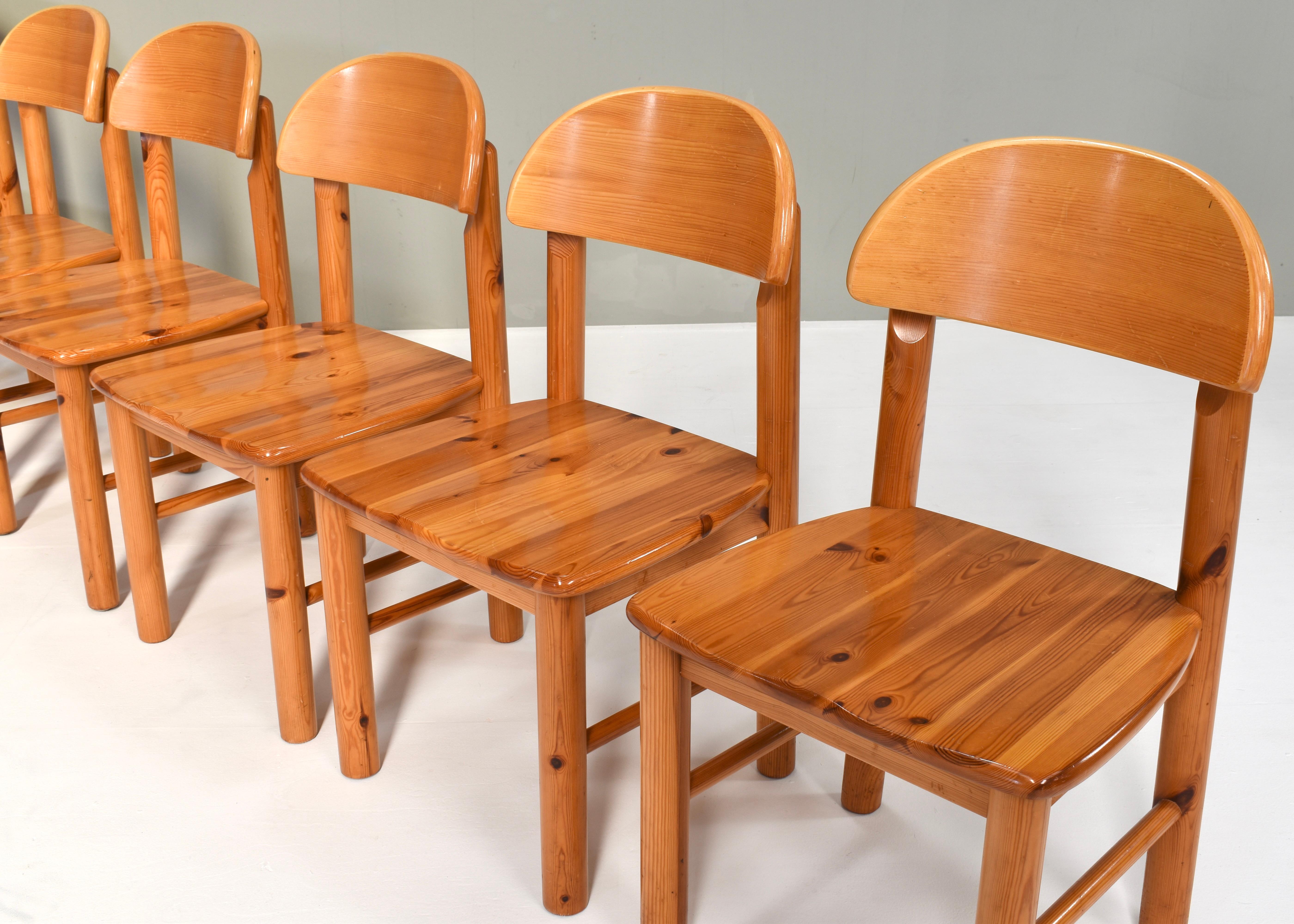 6x Rainer Daumiller Pinewood Dining Chairs for Effezeta / Hirtshals - circa 1970 For Sale 5