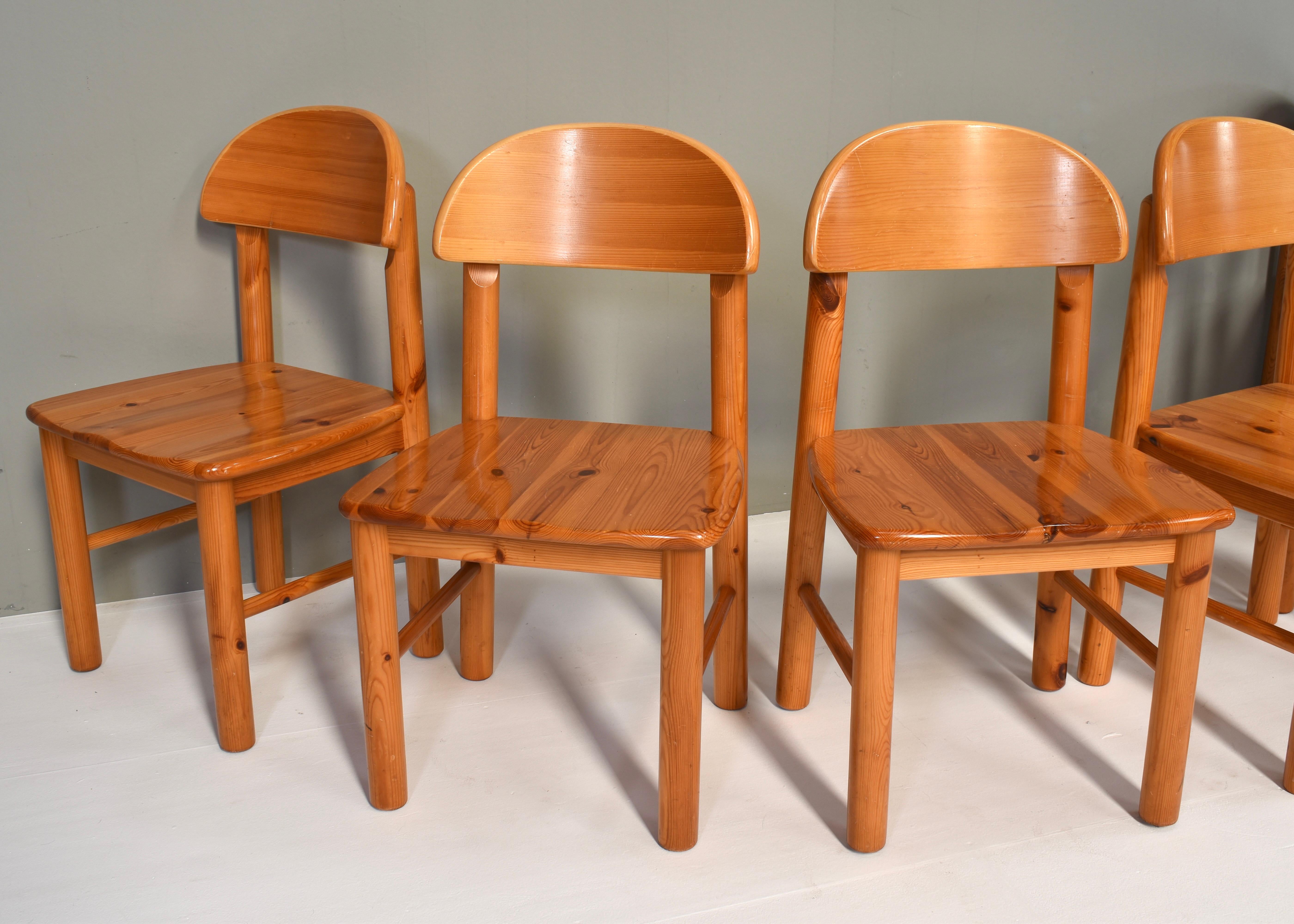 6x Rainer Daumiller Pinewood Dining Chairs for Effezeta / Hirtshals - circa 1970 For Sale 6
