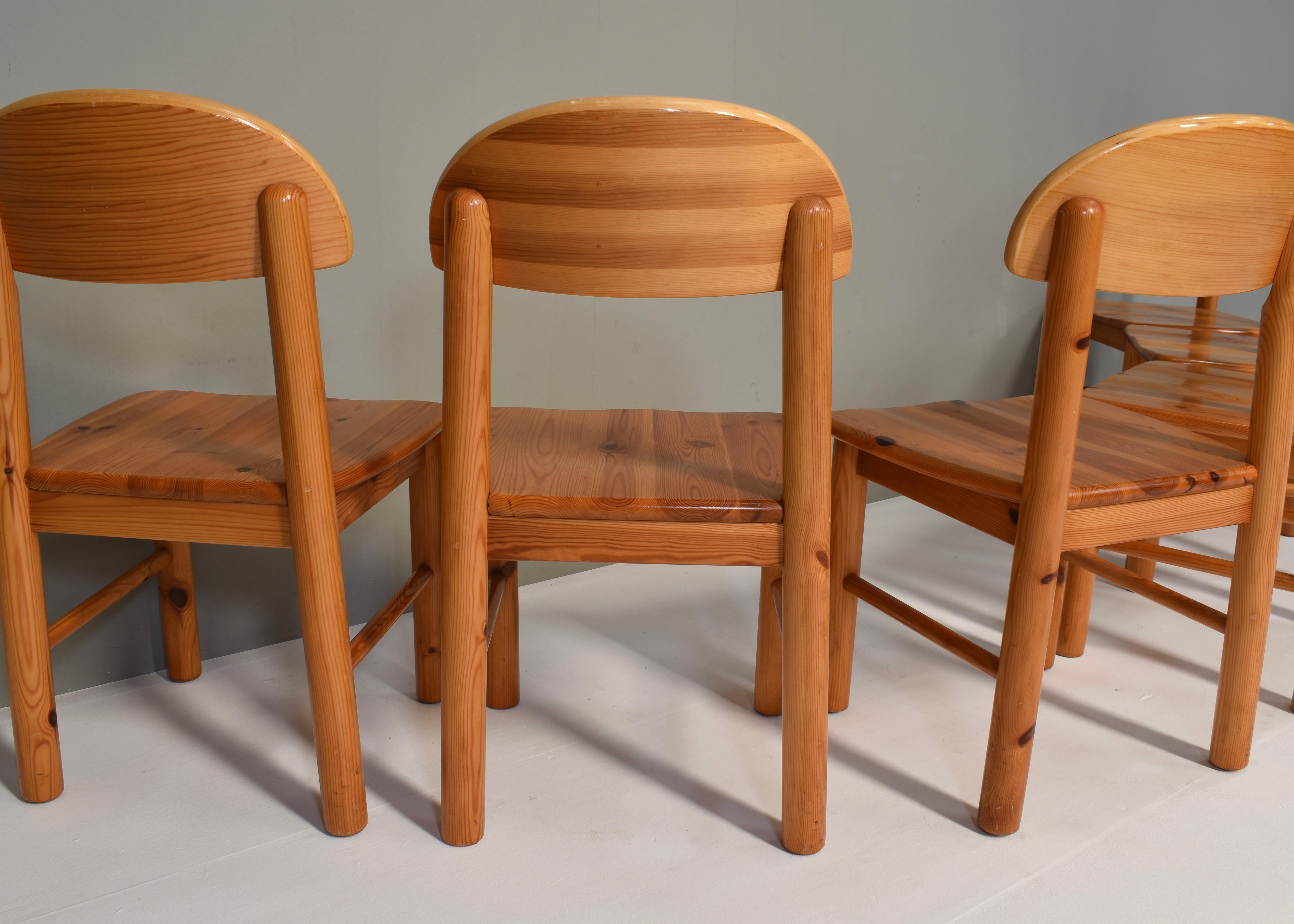 6x Rainer Daumiller Pinewood Dining Chairs for Effezeta / Hirtshals - circa 1970 For Sale 2