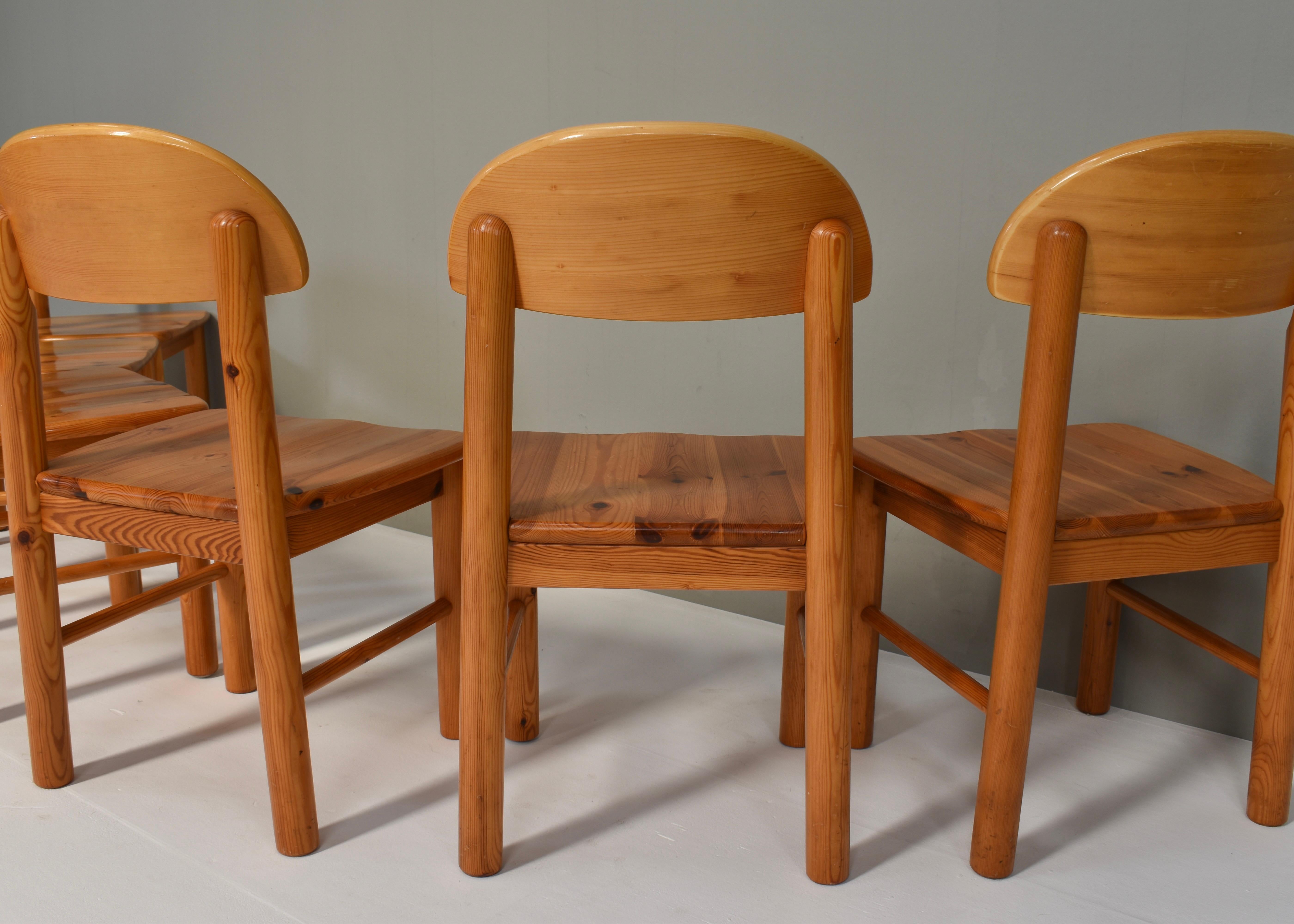 6x Rainer Daumiller Pinewood Dining Chairs for Effezeta / Hirtshals - circa 1970 For Sale 3