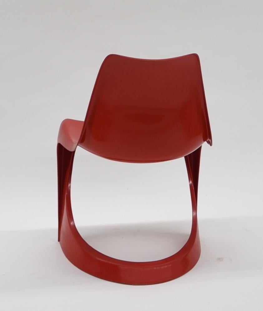 6 Red Cado 290 Plastic Chairs by Steen Østergaard, 1970s 4