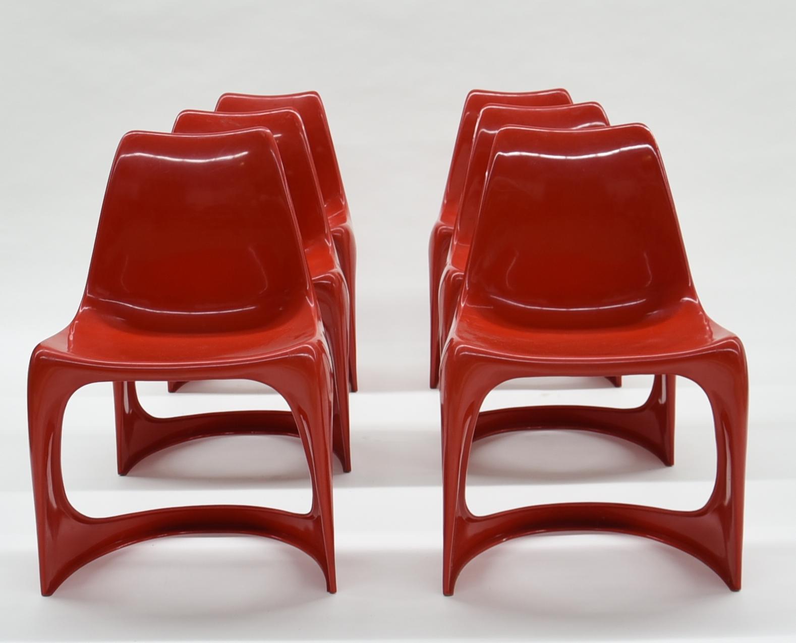 red plastic chairs