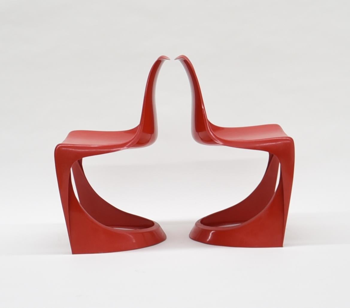 Danish 6 Red Cado 290 Plastic Chairs by Steen Østergaard, 1970s
