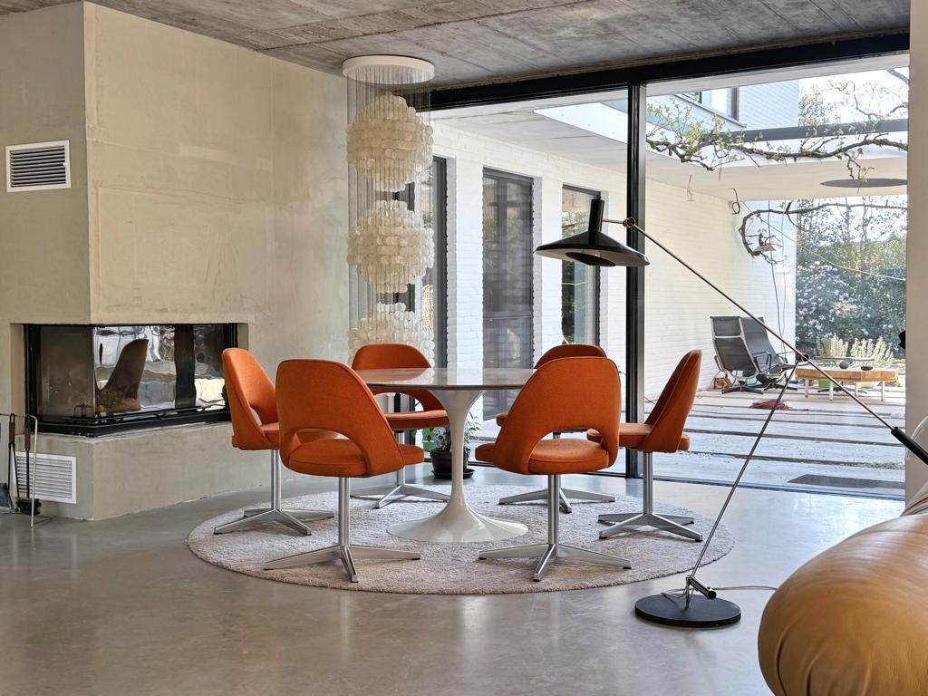 Mid-Century Modern 6x chaises de conférence d'appoint Saarinen 72 U Knoll International Kvadrat tissu en vente