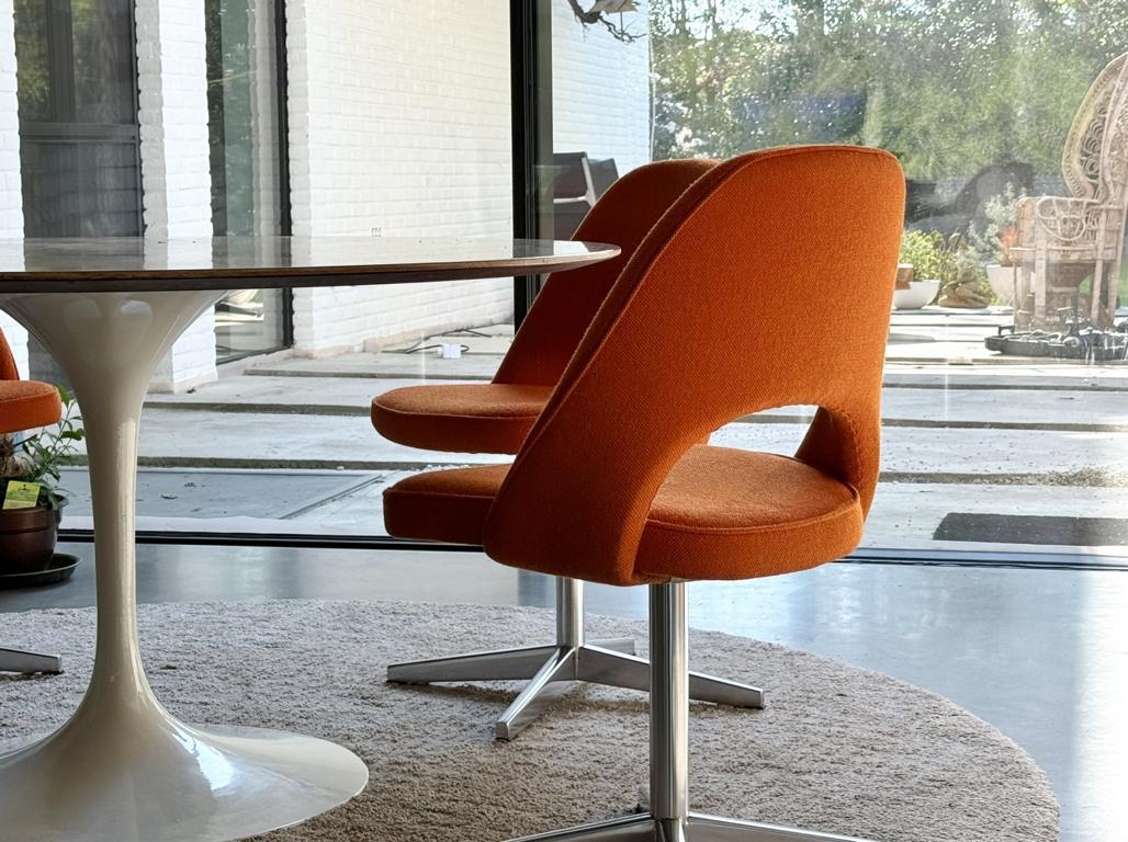 6x chaises de conférence d'appoint Saarinen 72 U Knoll International Kvadrat tissu en vente 1