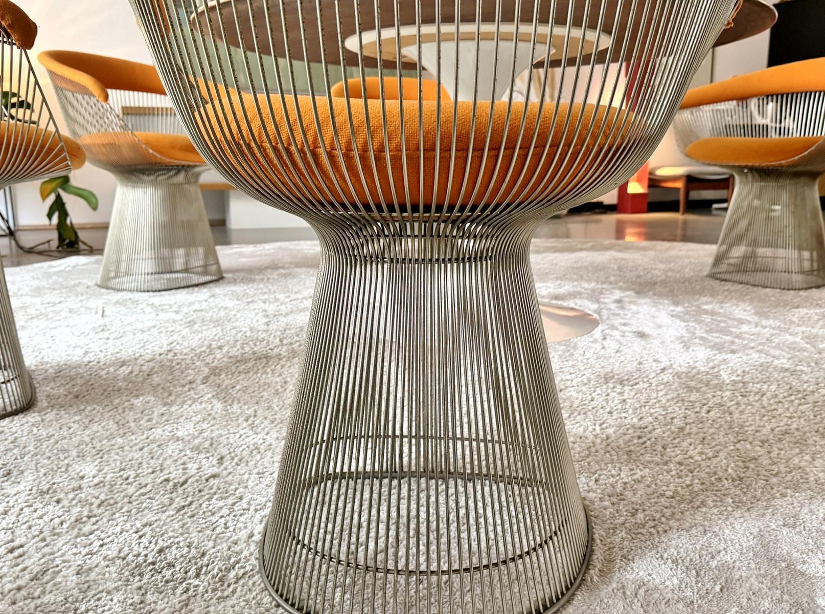 6x Warren Platner Arm Chairs – Knoll International – Nickel-Plated – Hallingdal im Angebot 6