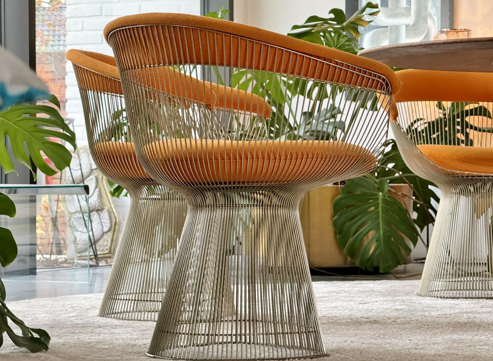 6x Warren Platner Arm Chairs – Knoll International – Nickel-Plated – Hallingdal im Angebot 8