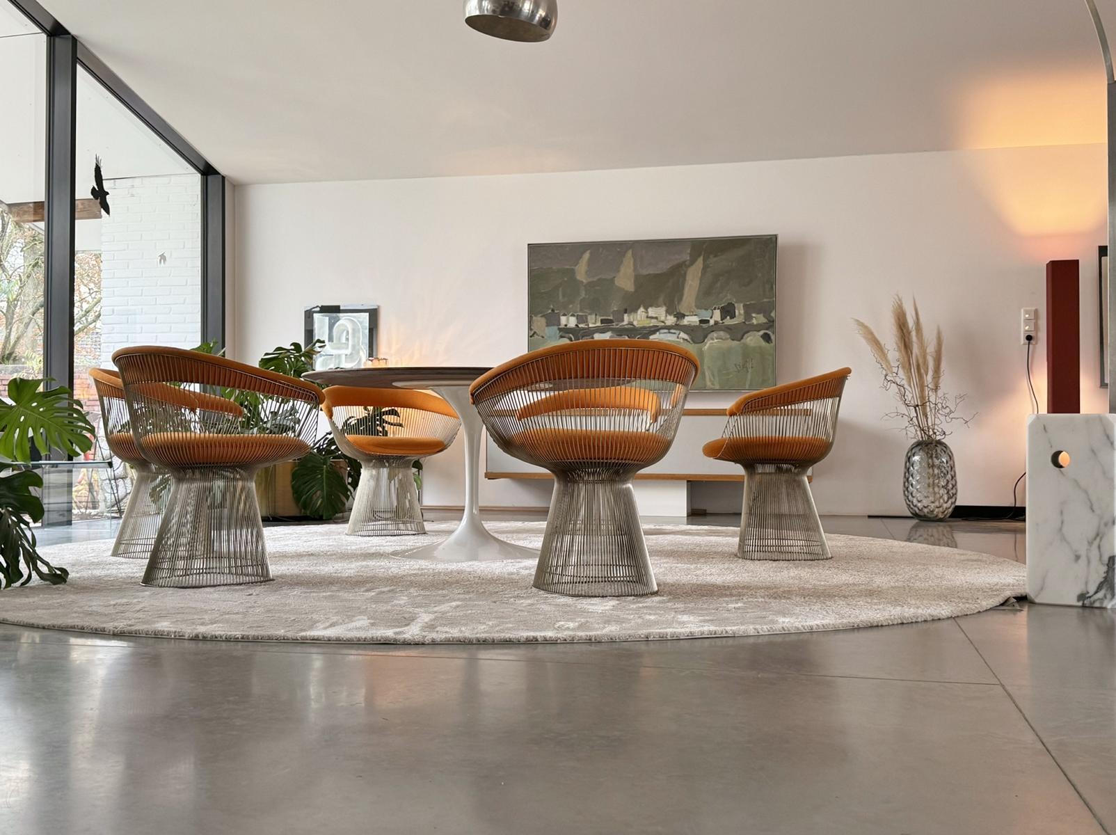6x Warren Platner Arm Chairs – Knoll International – Nickel-Plated – Hallingdal im Angebot 12