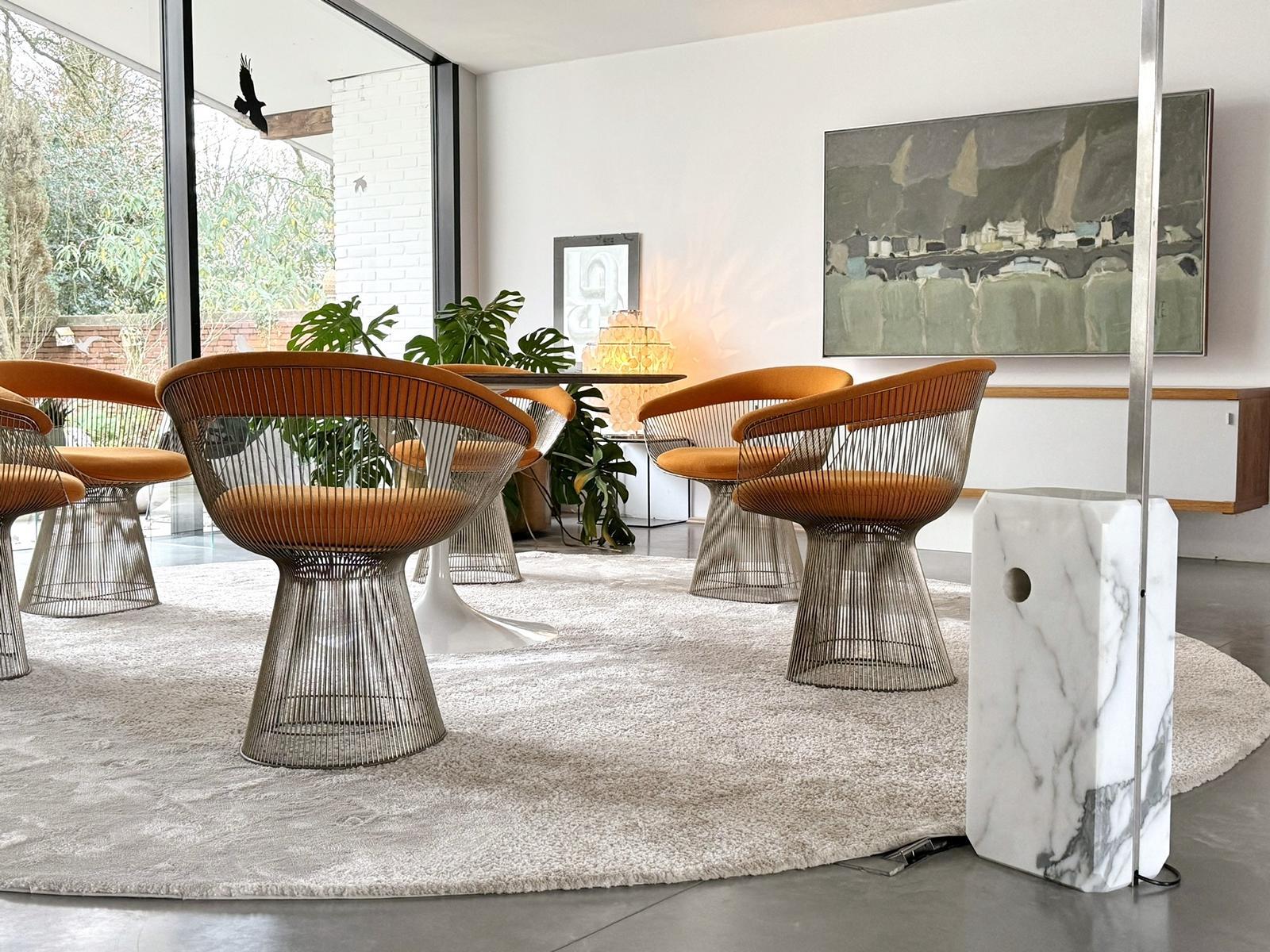 6x Warren Platner Arm Chairs – Knoll International – Nickel-Plated – Hallingdal (Mitte des 20. Jahrhunderts) im Angebot