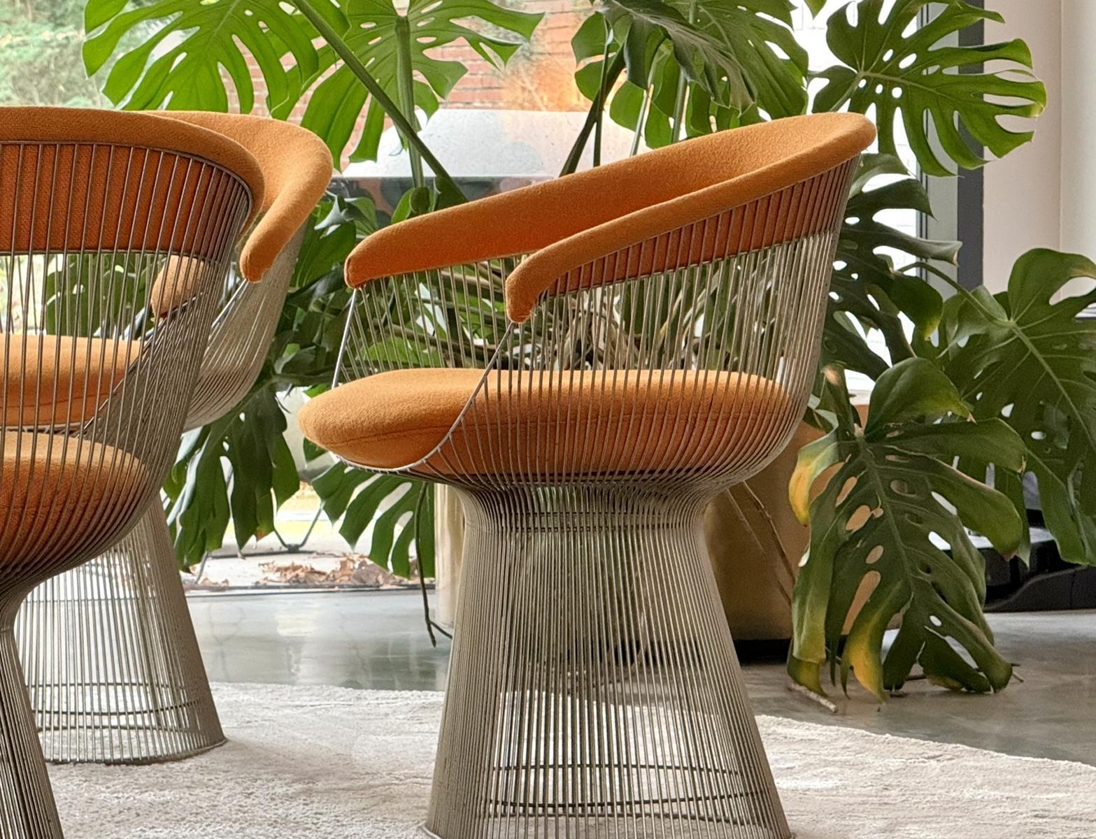 6x Warren Platner Arm Chairs – Knoll International – Nickel-Plated – Hallingdal im Angebot 1