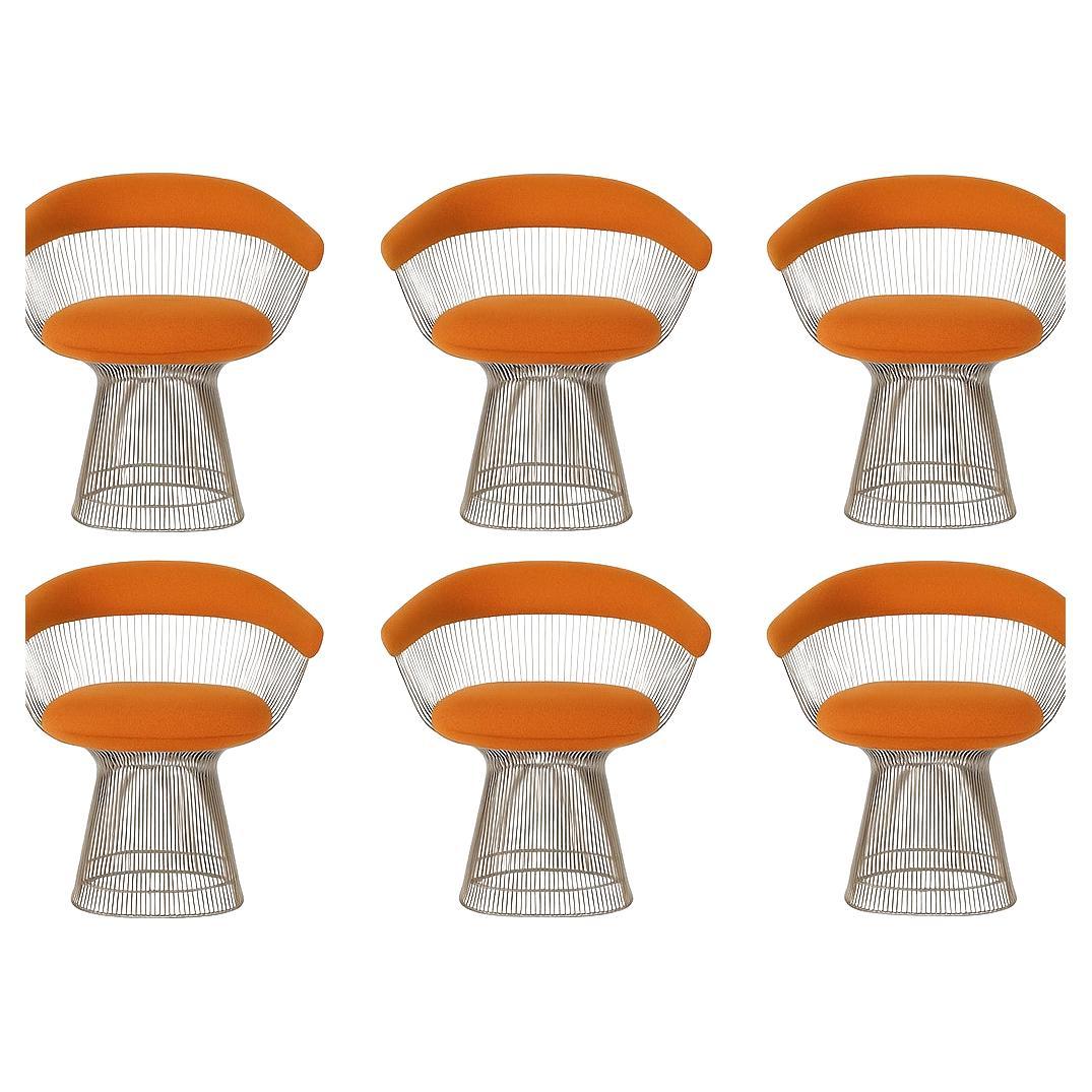 6x Warren Platner Arm Chairs – Knoll International – Nickel-Plated – Hallingdal