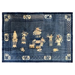 6X10 Antique Peking Chinese Rug Fine Tapestry Treasure 191cm x 295cm Circa 1900