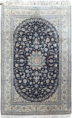 6x10 Fine Persian Nain Rug Wool & Silk Signed Hand Knotted Carpet 173cm x 297cm