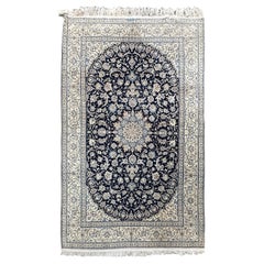 6x10 Fine Persian Nain Rug Wool & Silk Signed Hand Knotted Carpet 173cm x 297cm