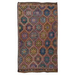 6x10 ft Colorful Handmade Turkish Jajim Kilim, Unique Embroidered Rug, 100% Wool