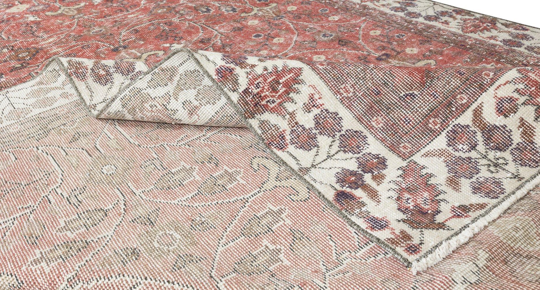 Oushak 6x10 Ft Floral Pattern Floor Covering, Vintage Handmade Turkish Wool Area Rug For Sale