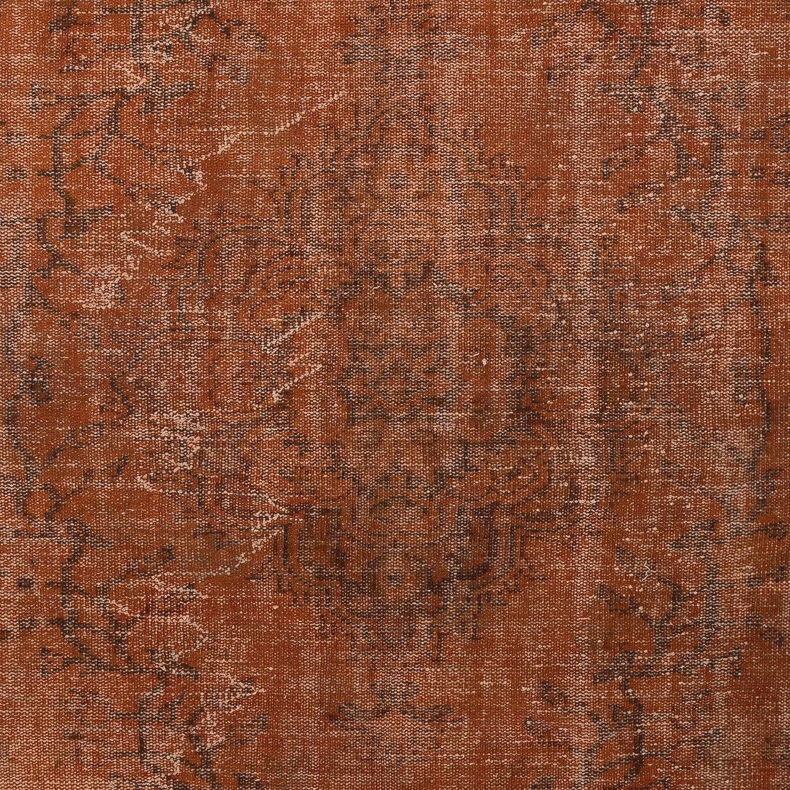 Annodato a mano Tappeto da giardino in lana in stile boemo 6x10 Ft fatto a mano. Tappeto Modern Color arancione in vendita