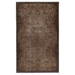 Tappeto turco fatto a mano 6x10 Ft. Tappeto vintage marrone tinto di rosso per il soggiorno