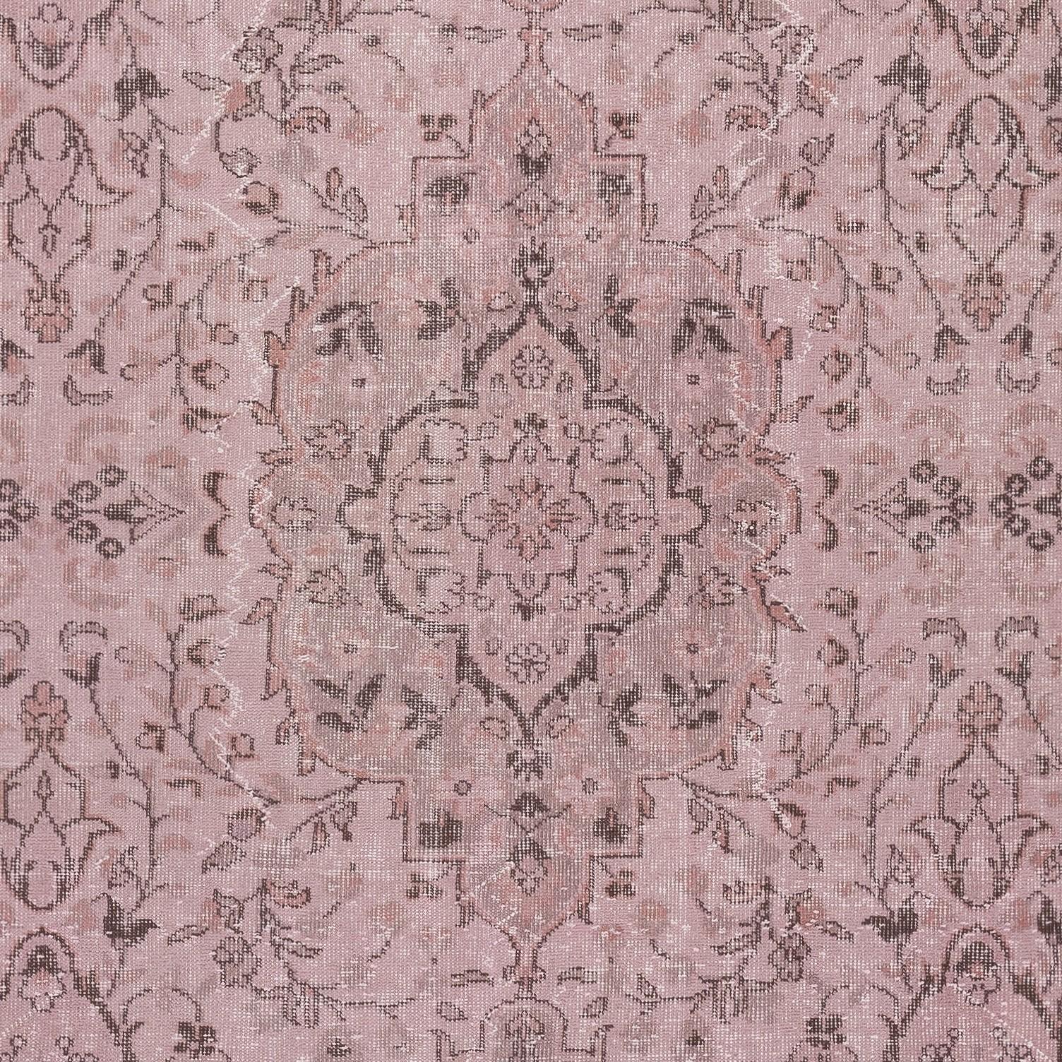 Alfombra Rosa 6x10 Pies para Interiores Contemporáneos, Anudada a Mano en Turquía Anudado a mano en venta