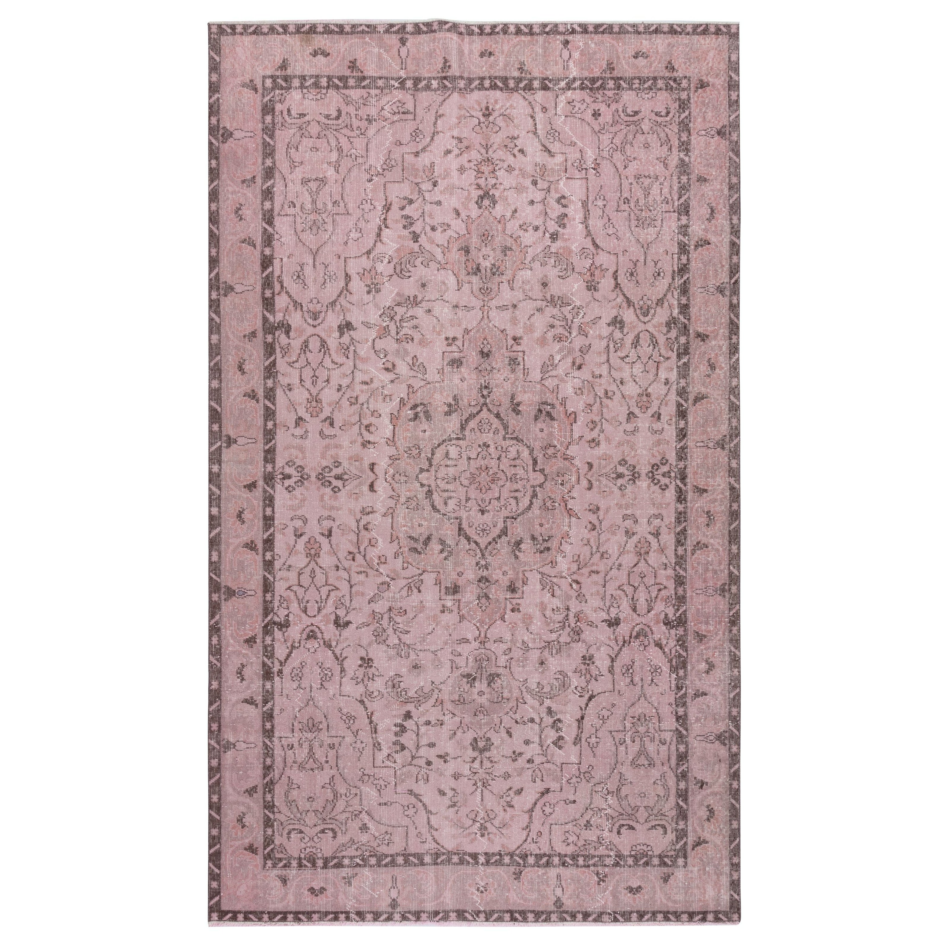 6x10 Ft Rosa Teppich für Contemporary Interiors, handgeknüpft in der Türkei