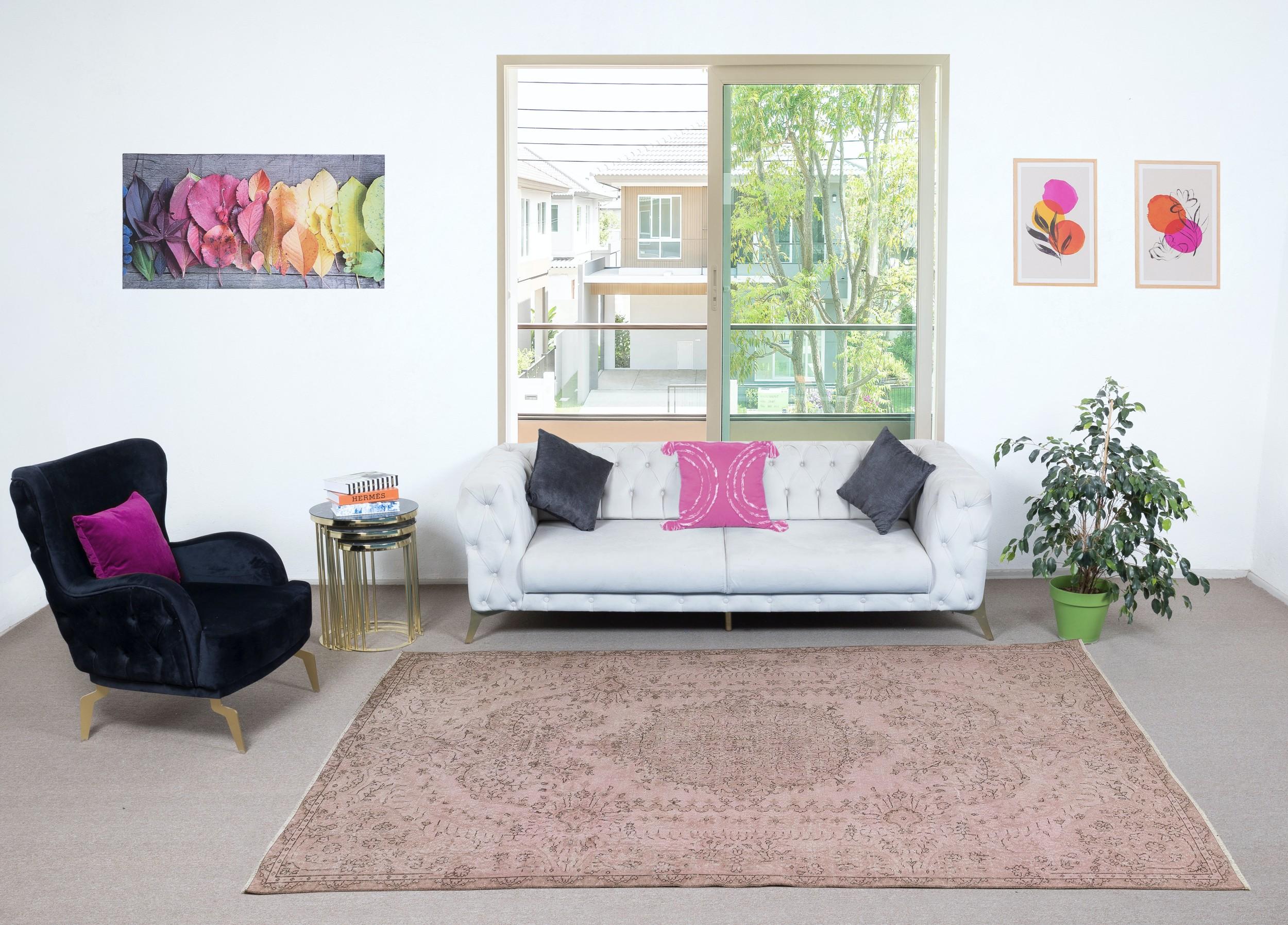 Our over-dyed rugs are all hand-knotted vintage pieces that are recreated in our workshop to cater to a wider range of interior design choices from modern to coastal, from industrial to rustic/cottage. These 50 to 70 year-old rugs were hand-knotted