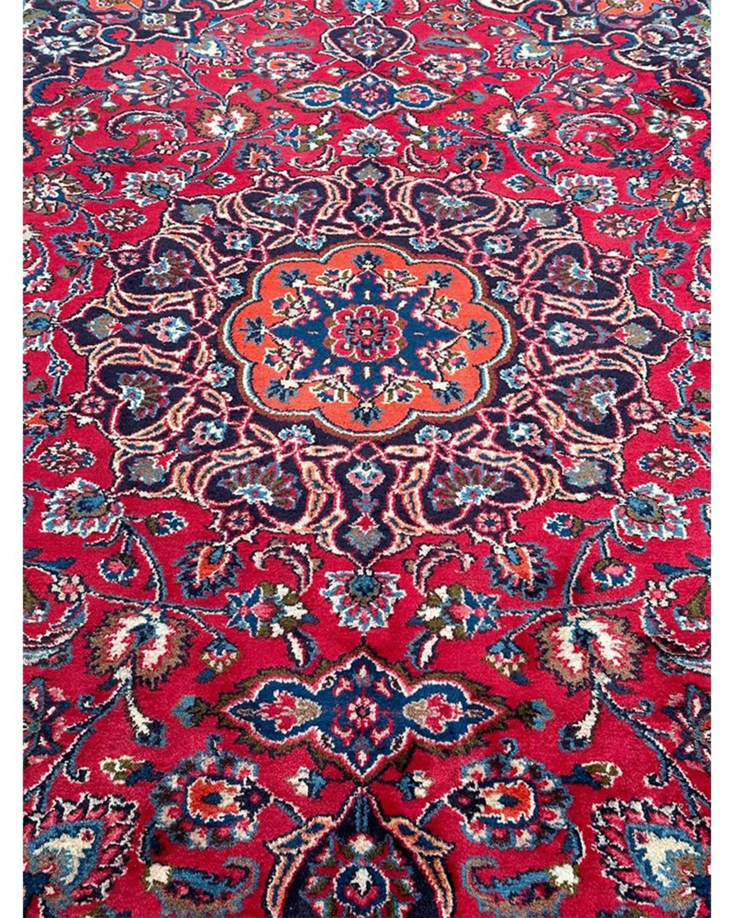 6x10 Hand Knotted Old Mashad Area Rug en vente 3