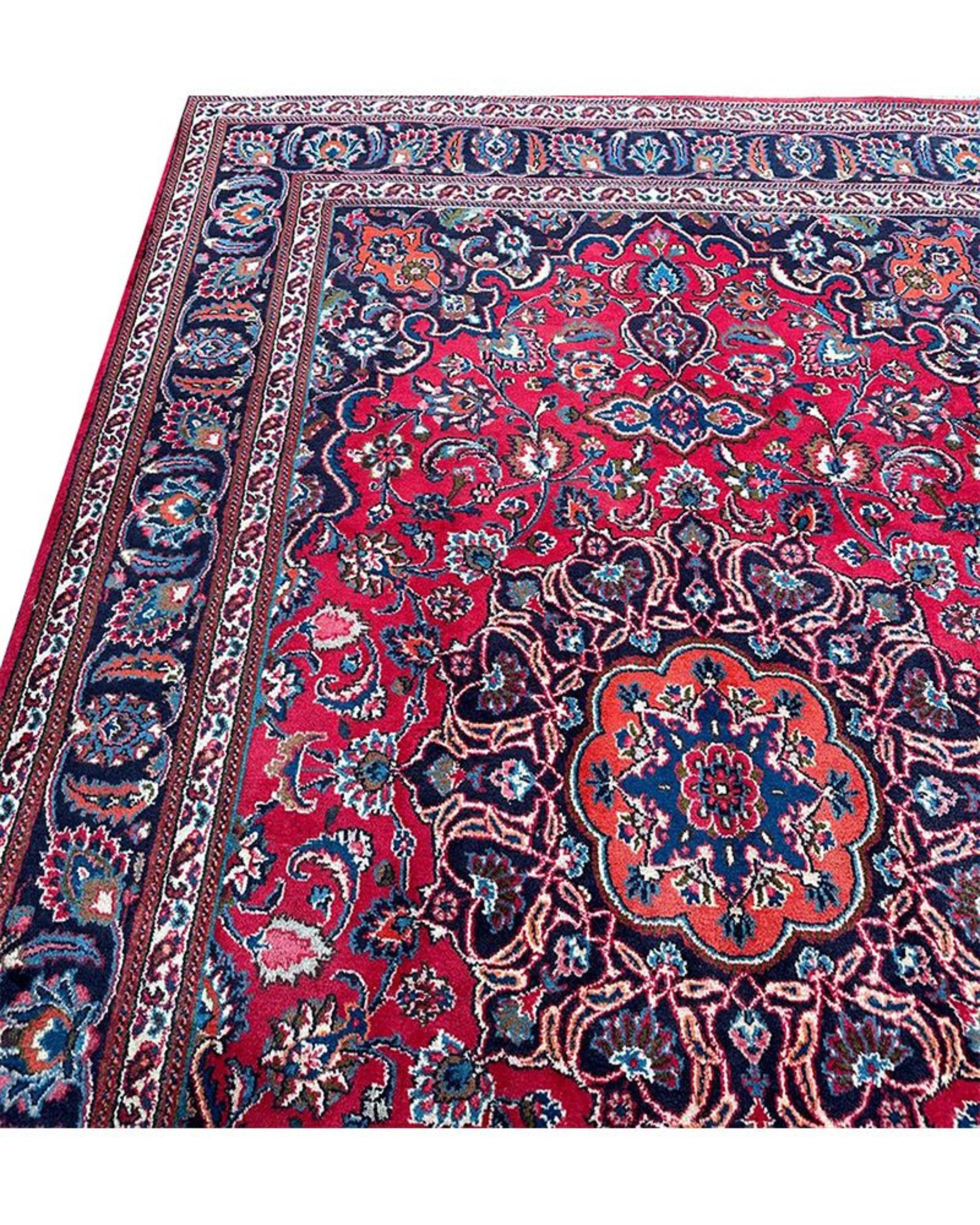 6x10 Hand Knotted Old Mashad Area Rug Bon état - En vente à Dallas, TX