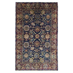 "Tappeto indiano Agra 6x10, disegno floreale in lana annodato a mano