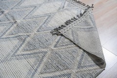 6x10 Marfil Lana Anudada a Mano Diamante Enrejado Geométrico Alfombra Moderna