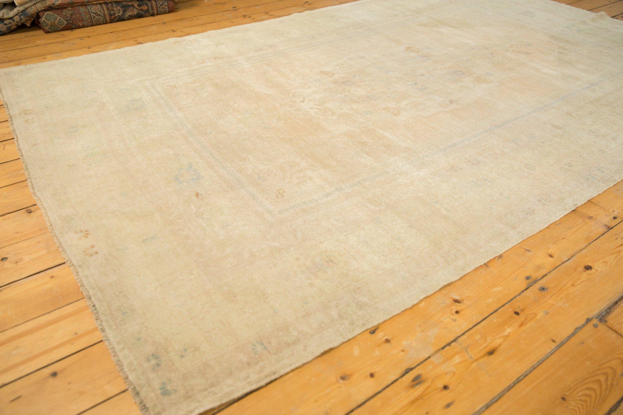 Vintage Distressed Oushak Carpet For Sale 6