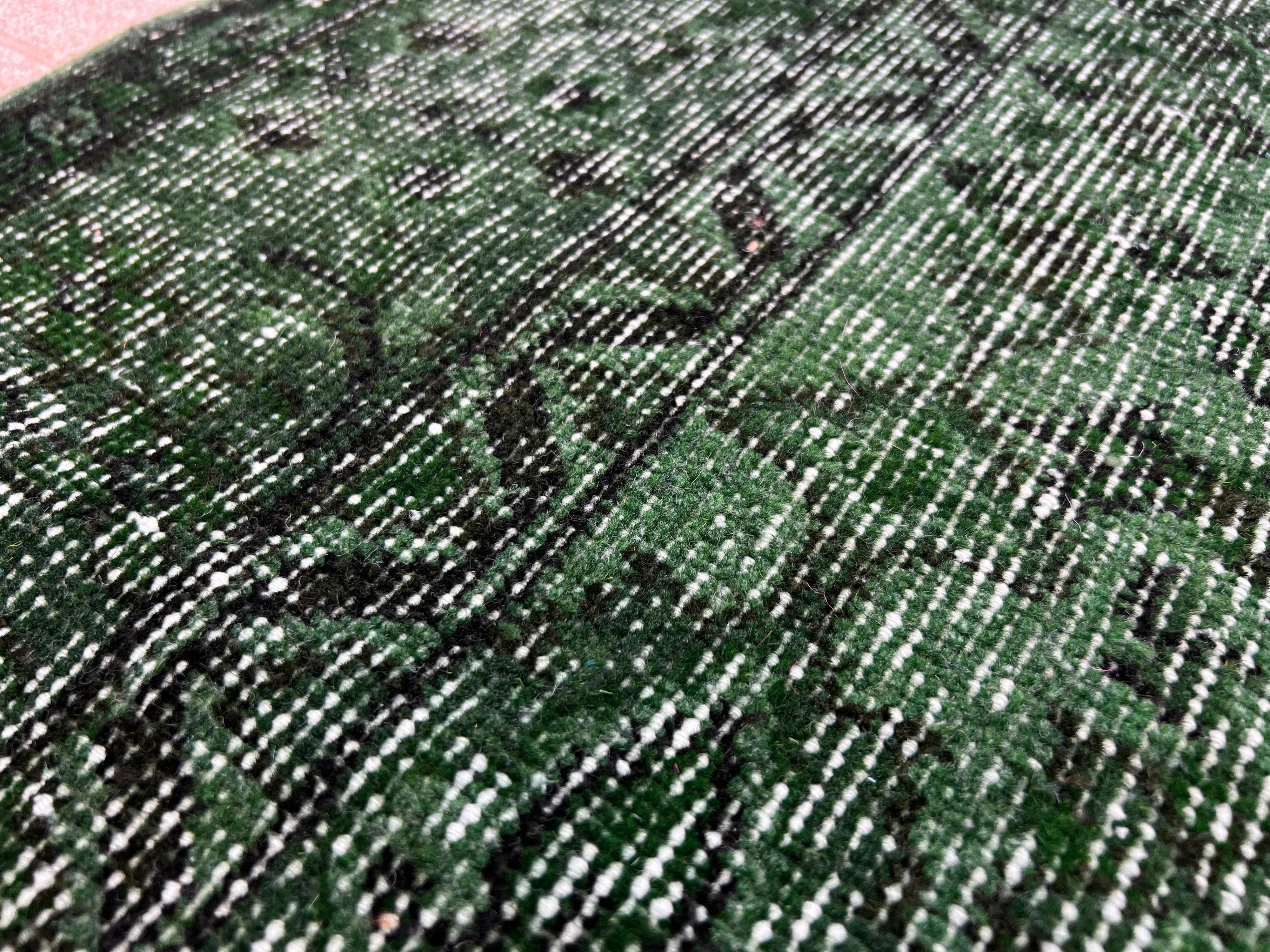 6x10,2 m handgeknüpfter türkischer Vintage-Teppich 4 moderne Inneneinrichtungen in Grün überzogen im Zustand „Gut“ im Angebot in Philadelphia, PA